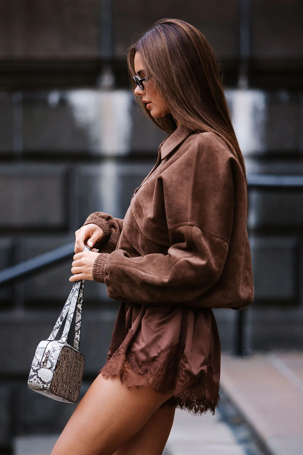 PRE ORDER Aliyah Bomber Jacket Chocolate - Image 10