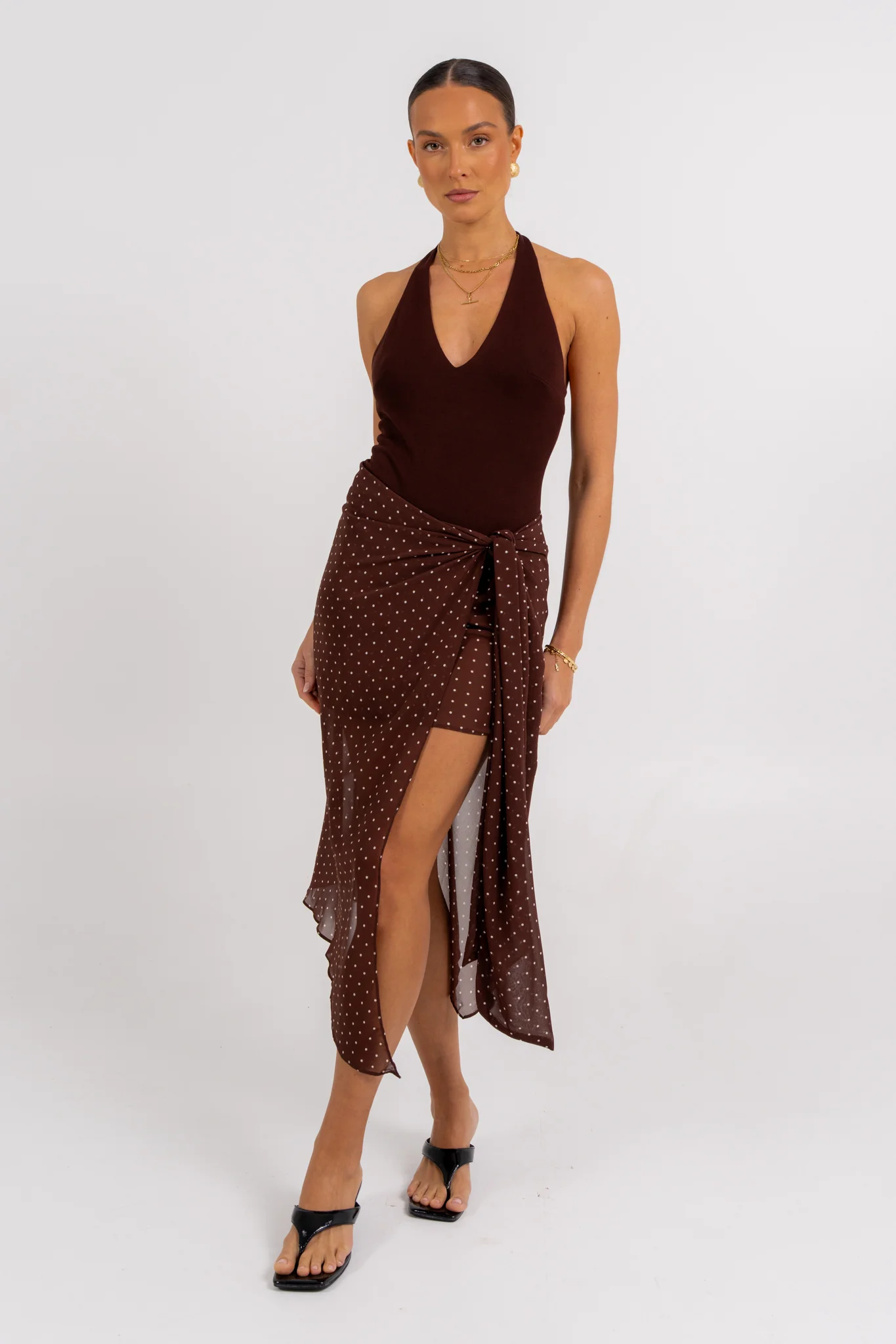 Deering Halter Dress Polka Dot
