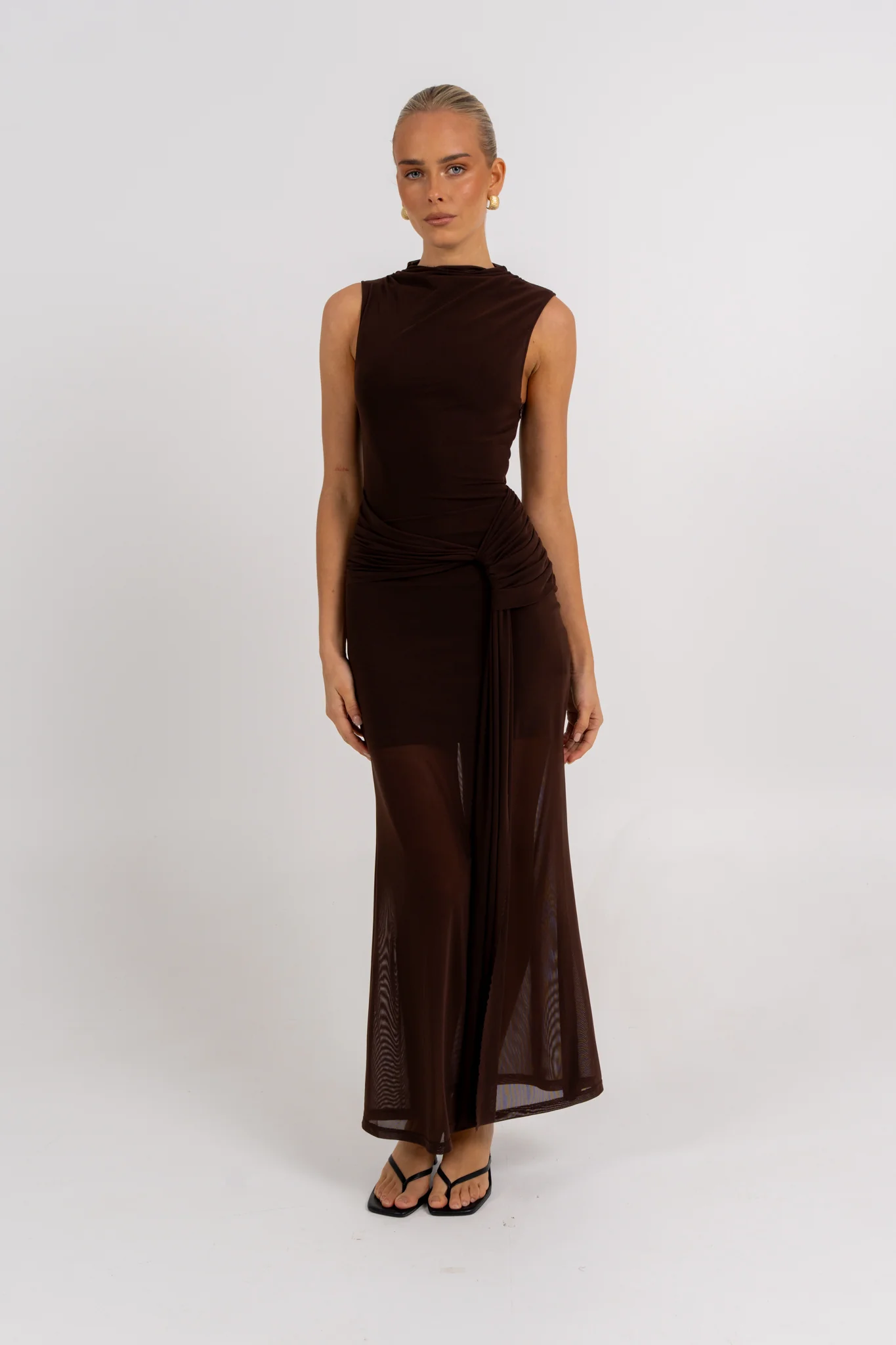 Dominic Maxi Dress Chocolate - Image 3