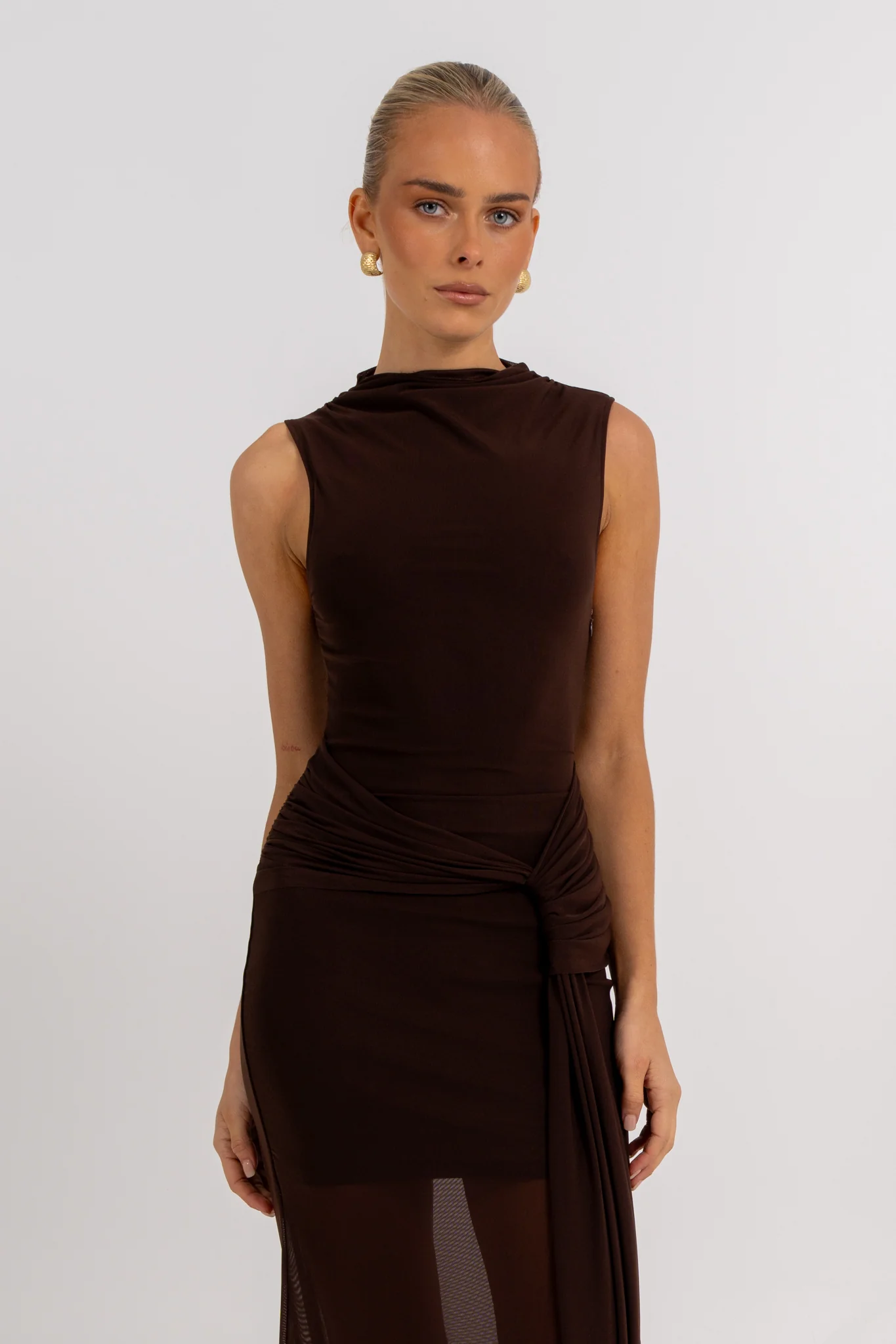 Dominic Maxi Dress Chocolate - Image 7