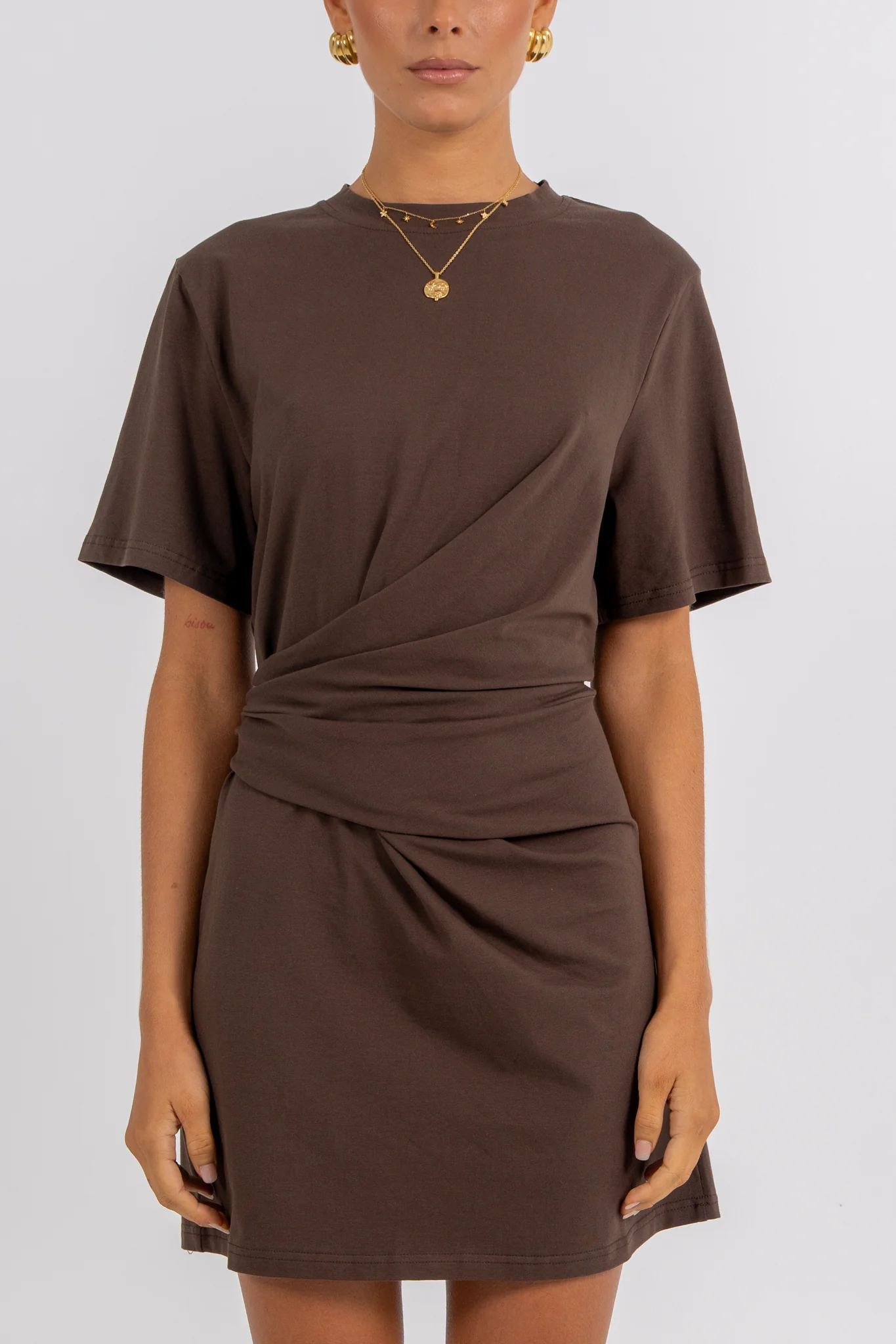 Gwendolyn Mini Dress Chocolate - Image 3