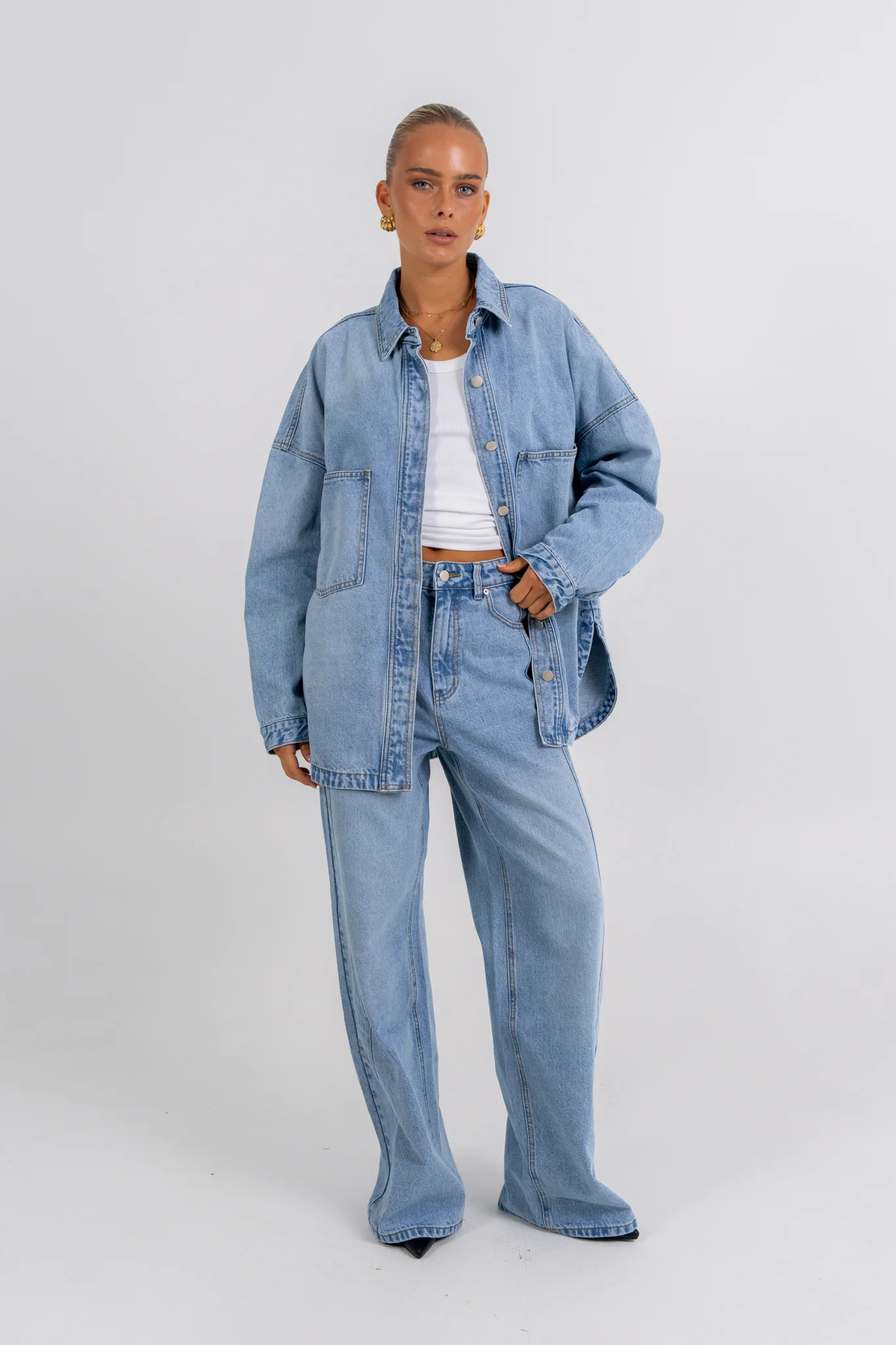 Ilou Denim Shirt Light Vintage - Image 17