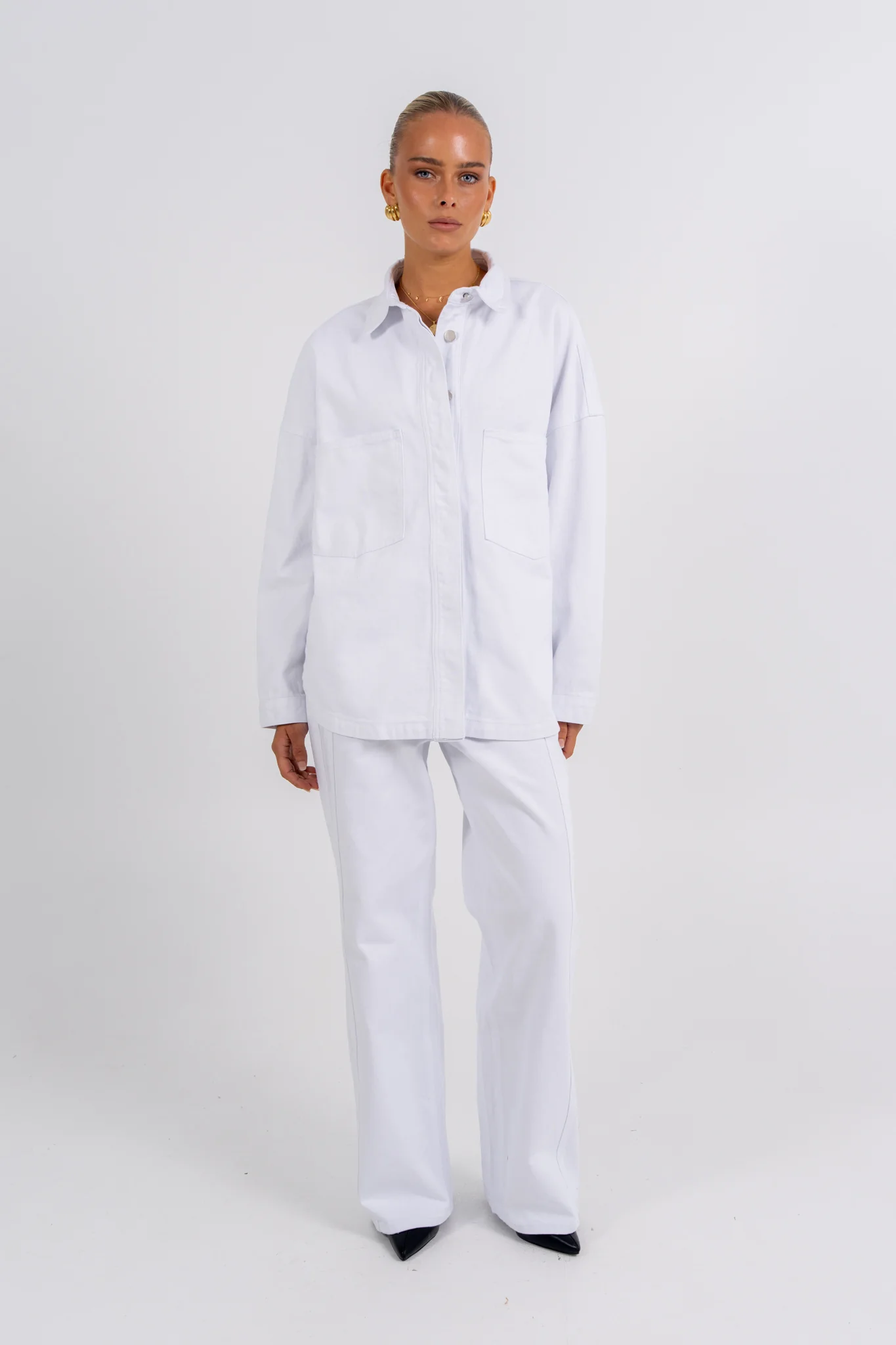 Ilou Denim Shirt White - Image 12