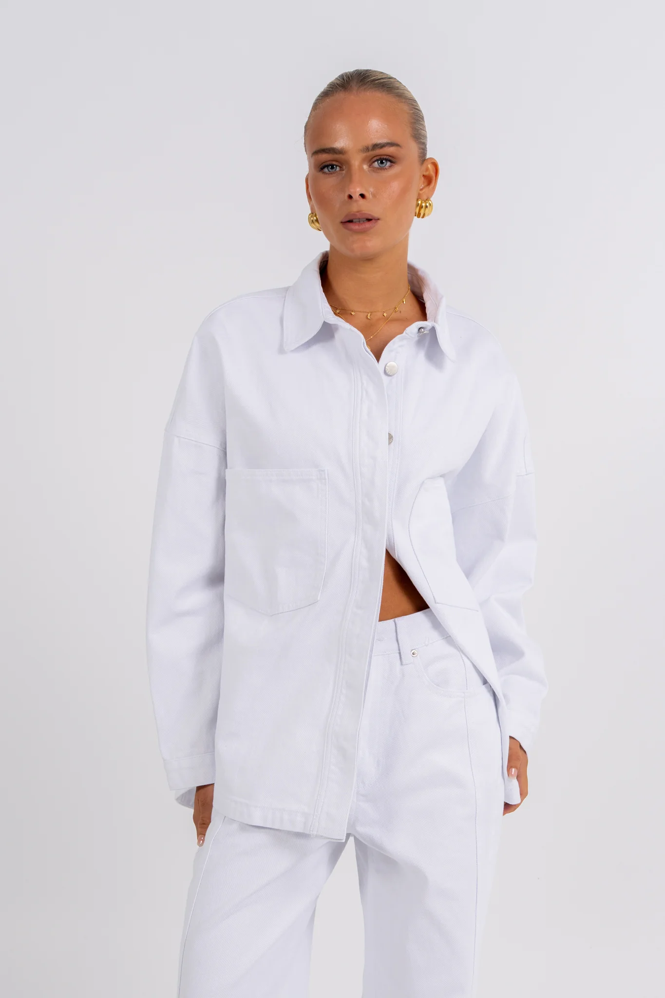 Ilou Denim Shirt White - Image 13