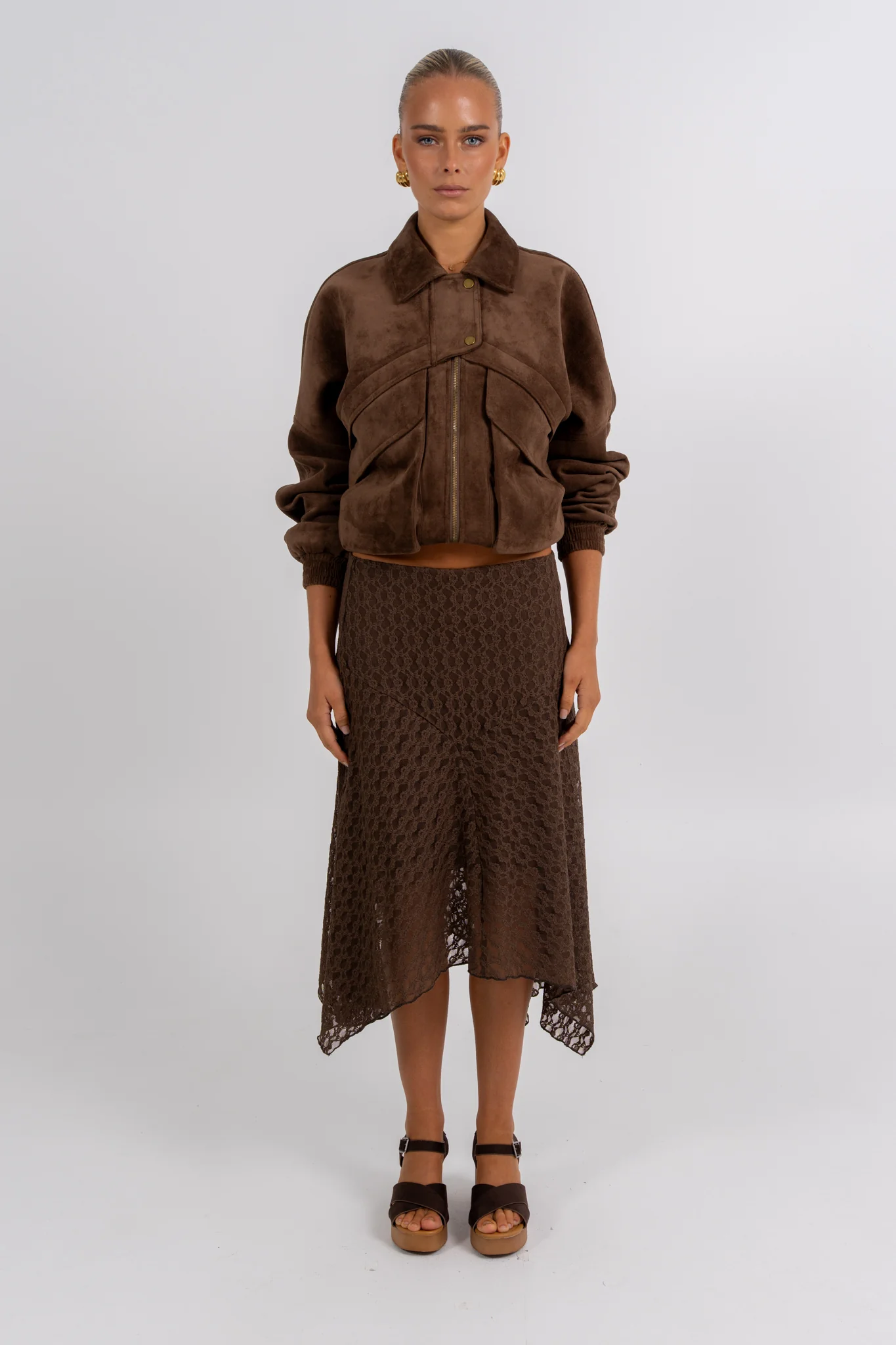 Jade Midi Skirt Chocolate