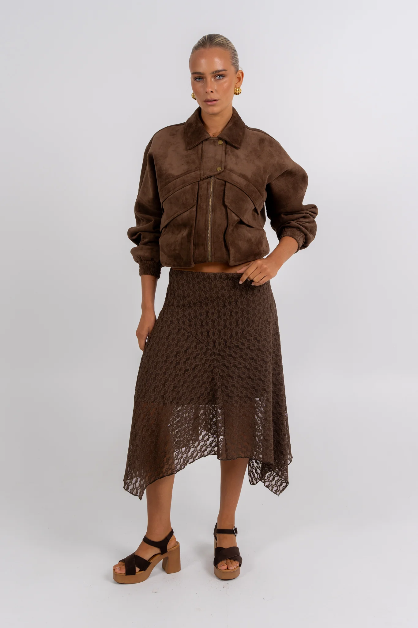 Jade Midi Skirt Chocolate - Image 3