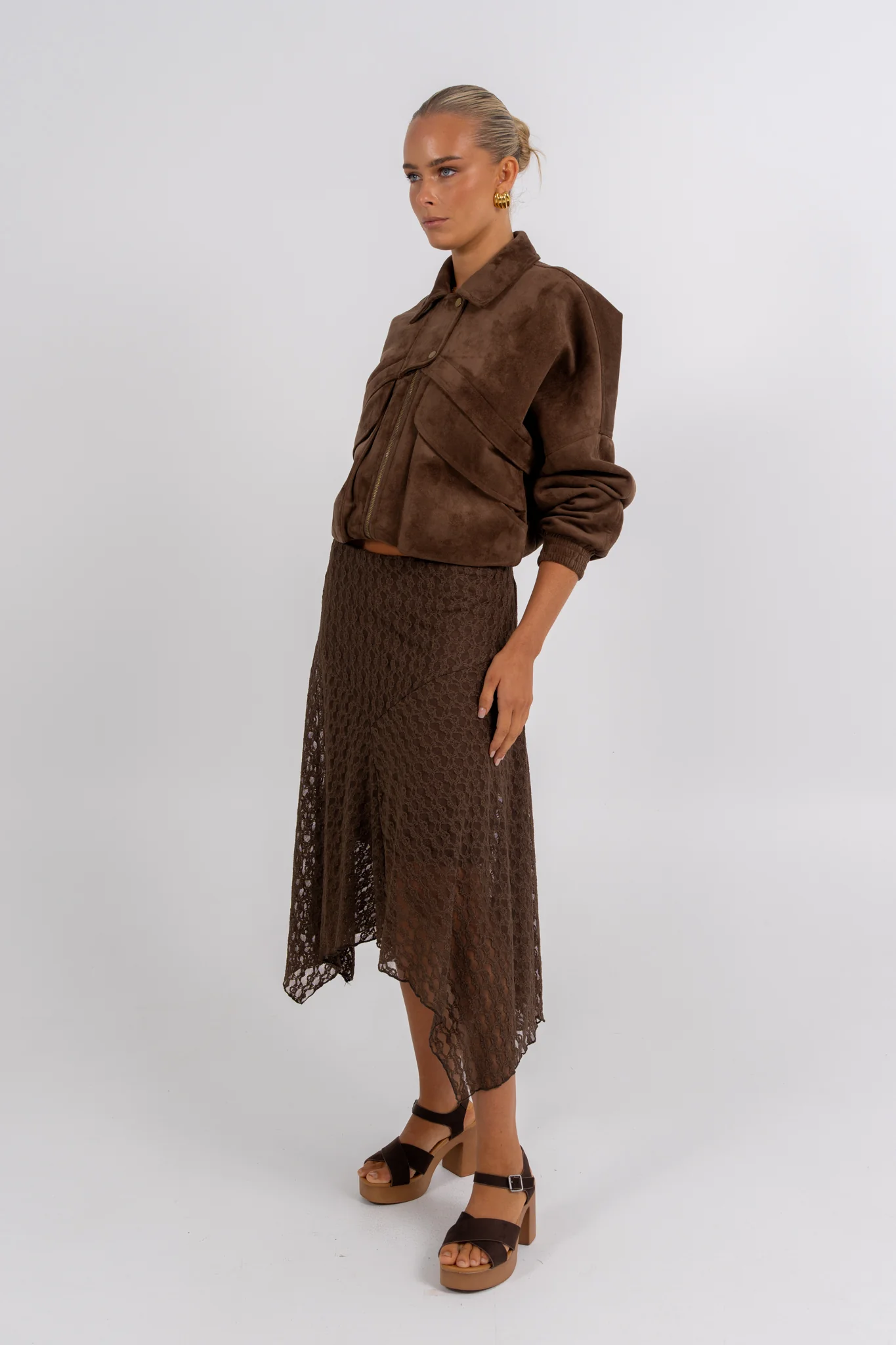 Jade Midi Skirt Chocolate - Image 6