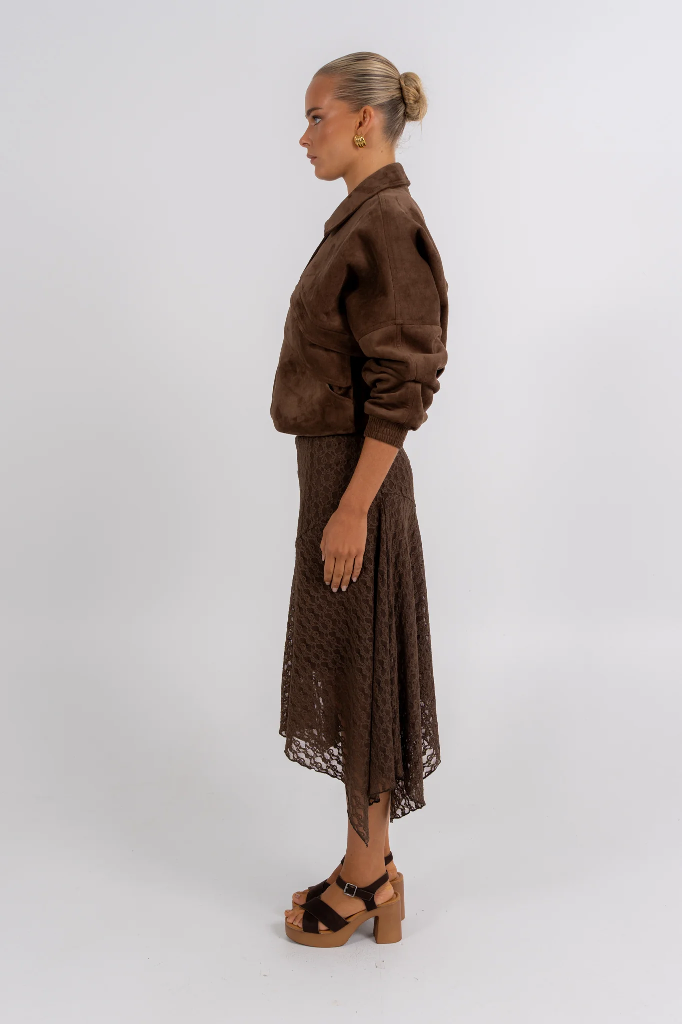 Jade Midi Skirt Chocolate - Image 8