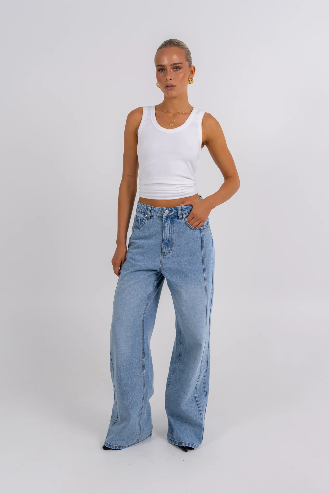 Janey Baggy Leg Jeans Light Vintage - Image 12
