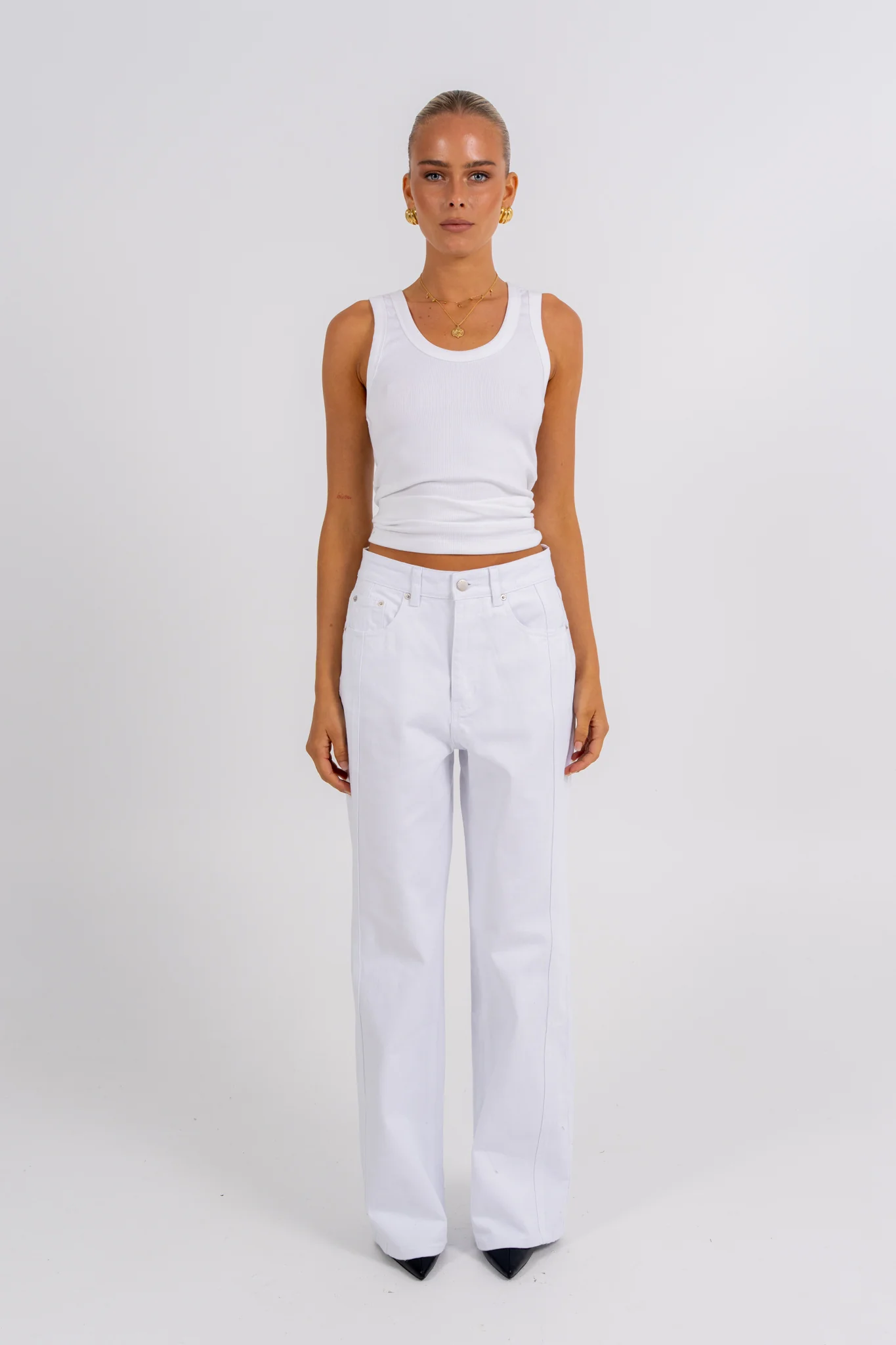 Janey Baggy Leg Jeans White - Image 10