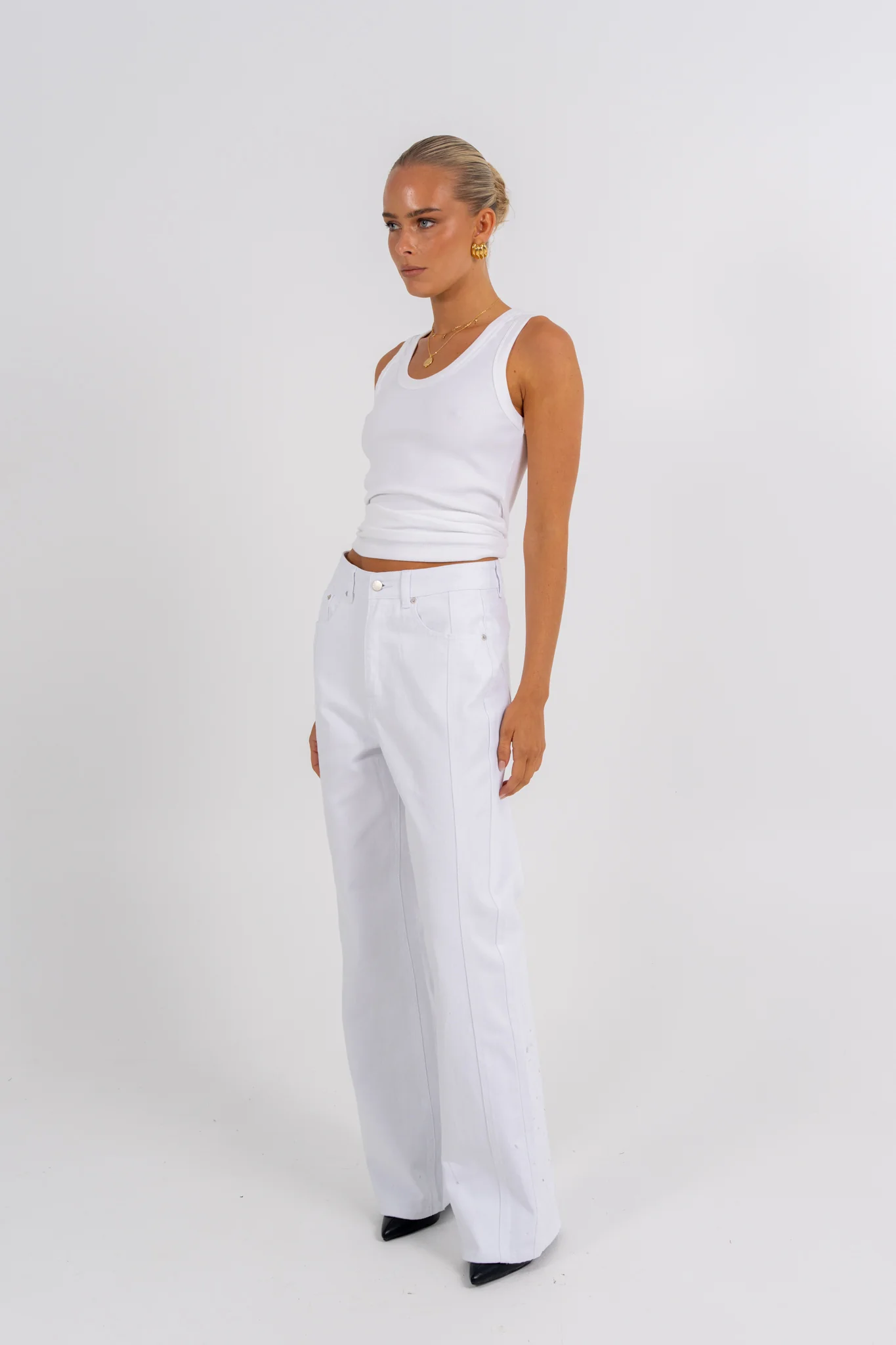 Janey Baggy Leg Jeans White - Image 12