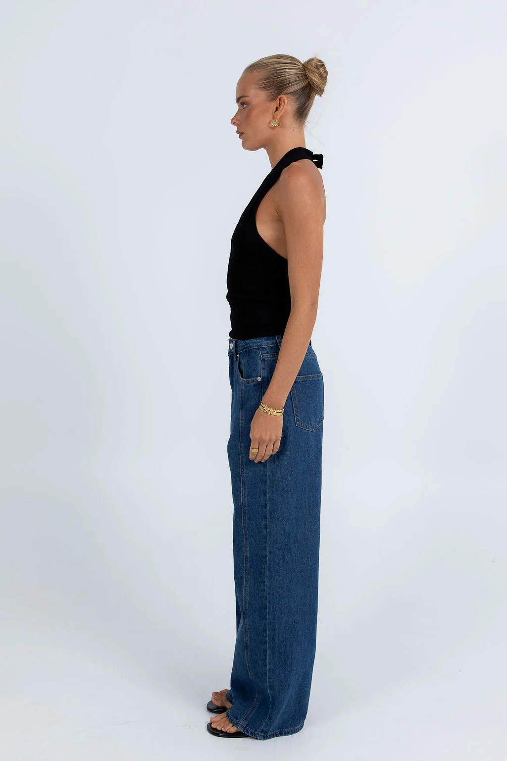Janey Baggy Leg Jeans Dark Blue Wash - Image 16