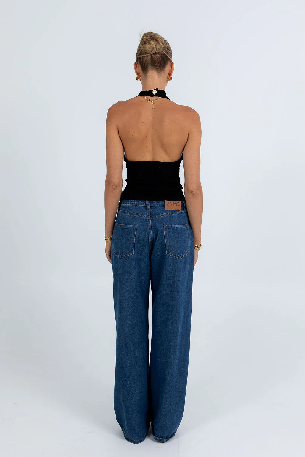 Janey Baggy Leg Jeans Dark Blue Wash - Image 14