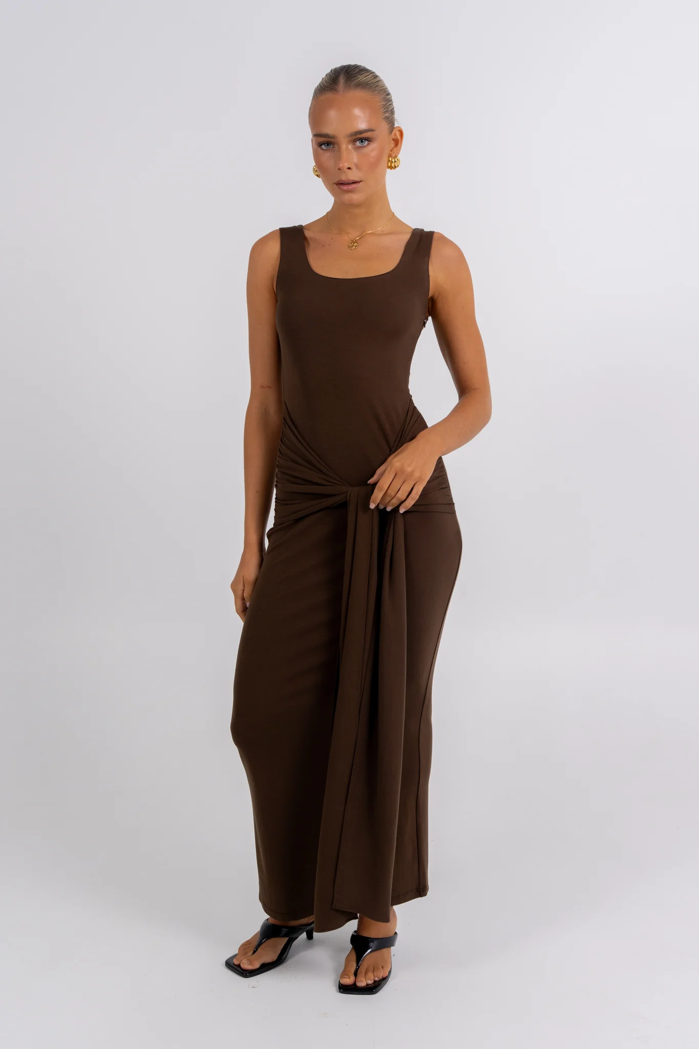 Juniper Maxi Dress Chocolate - Image 6