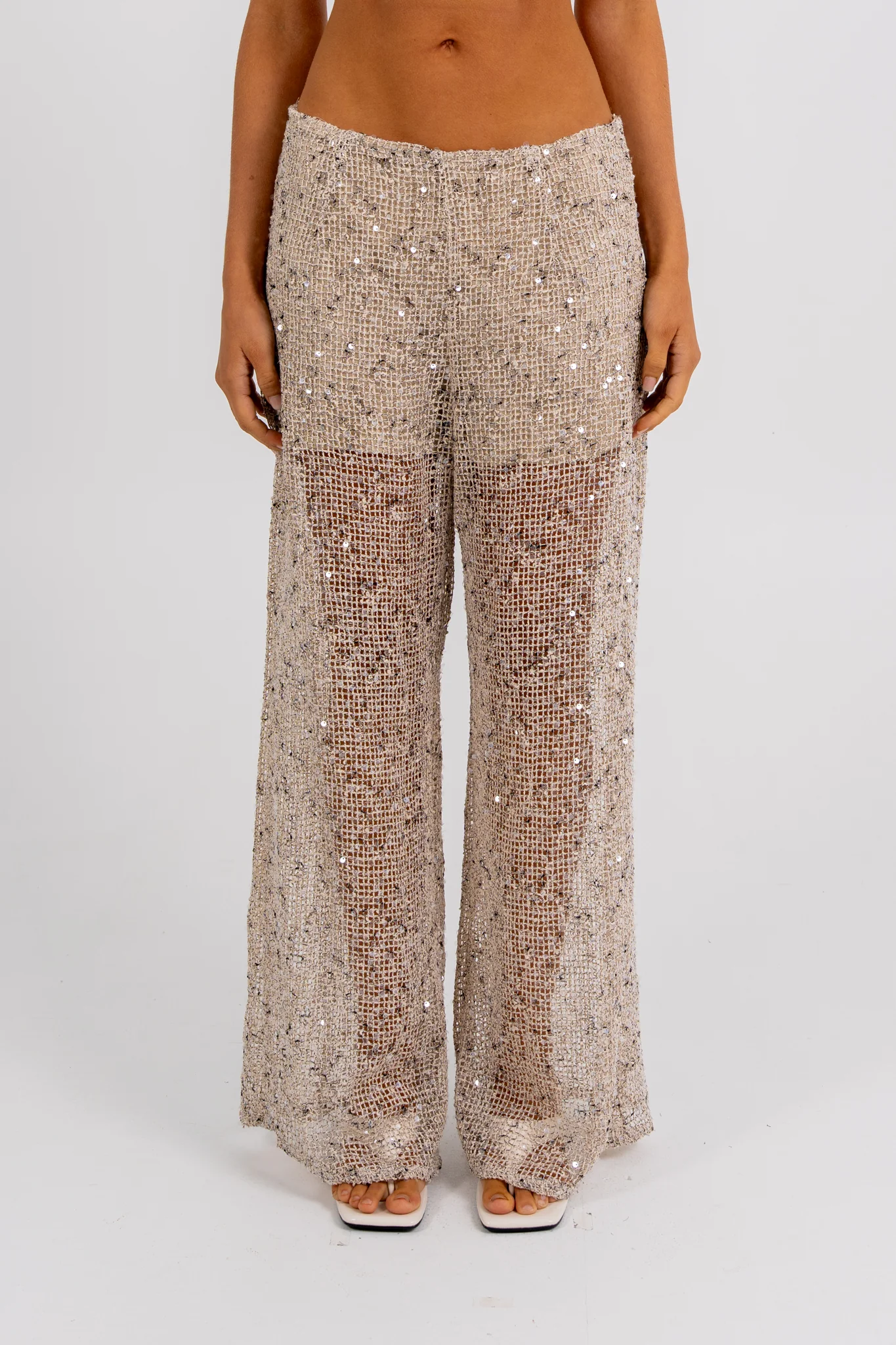 Juno Sequin Pant Beige - Image 2