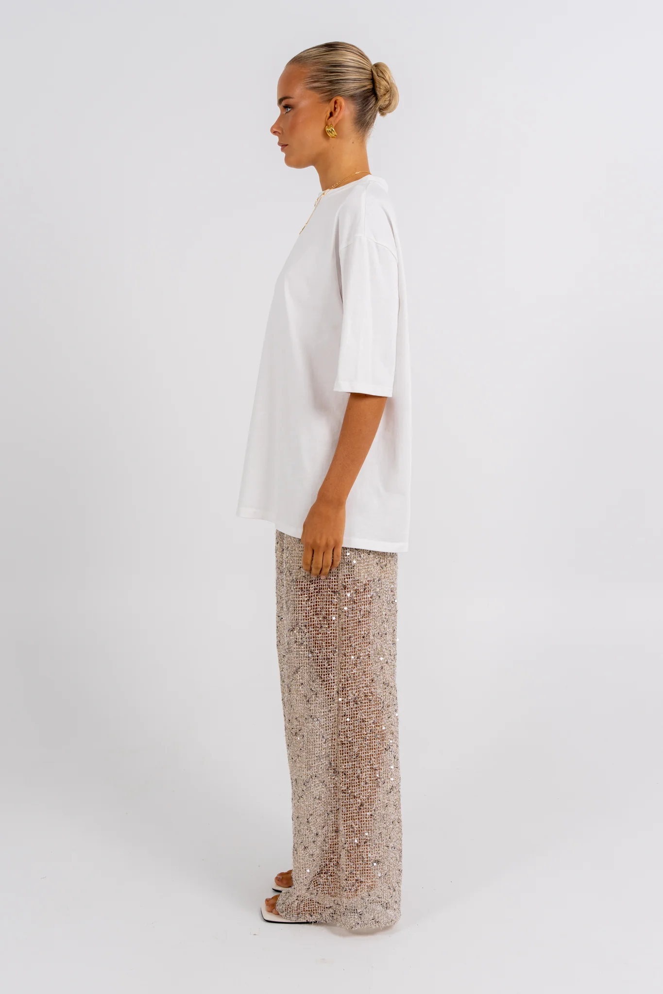 Juno Sequin Pant Beige - Image 9