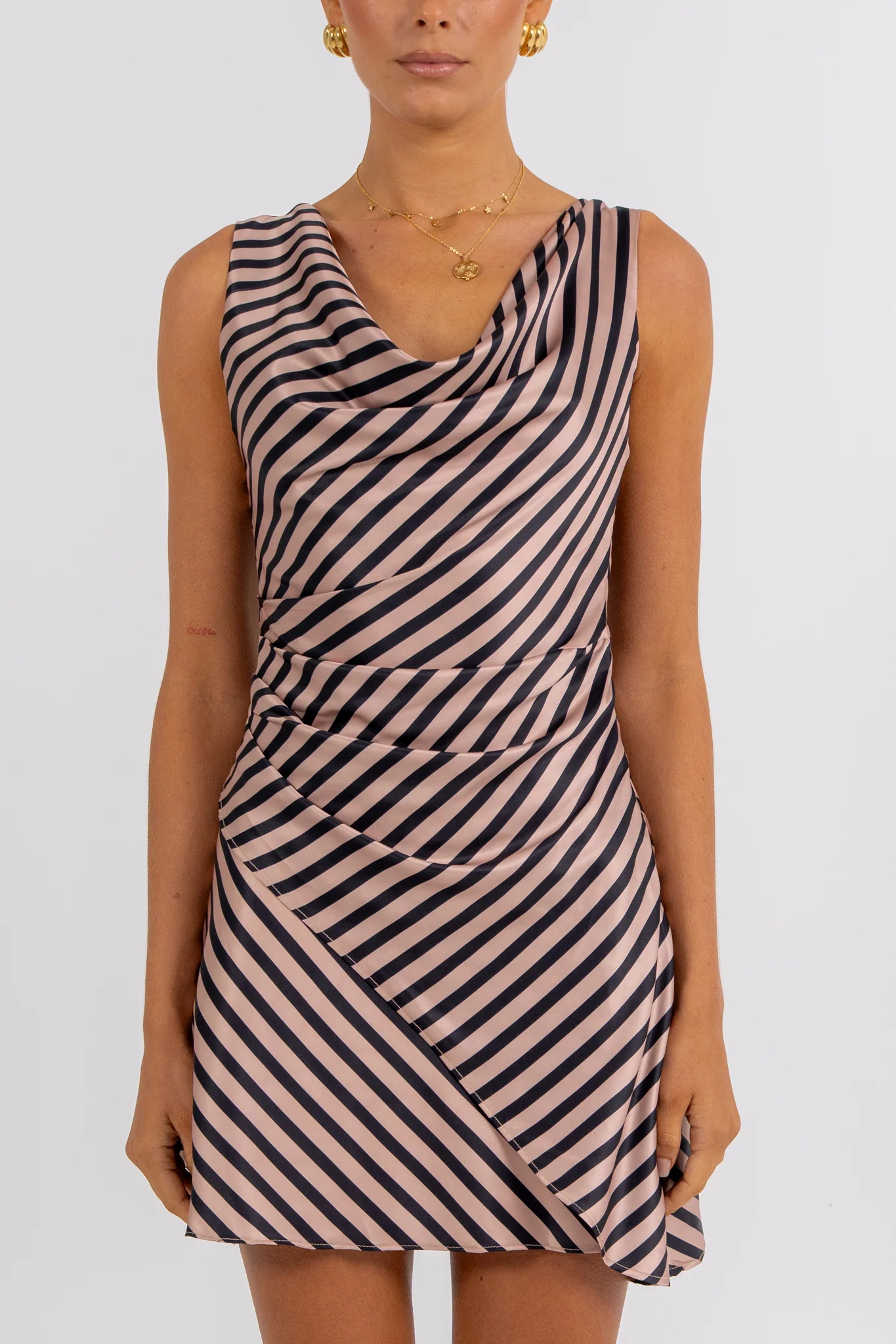Kirah Mini Dress Black Stripe - Image 3