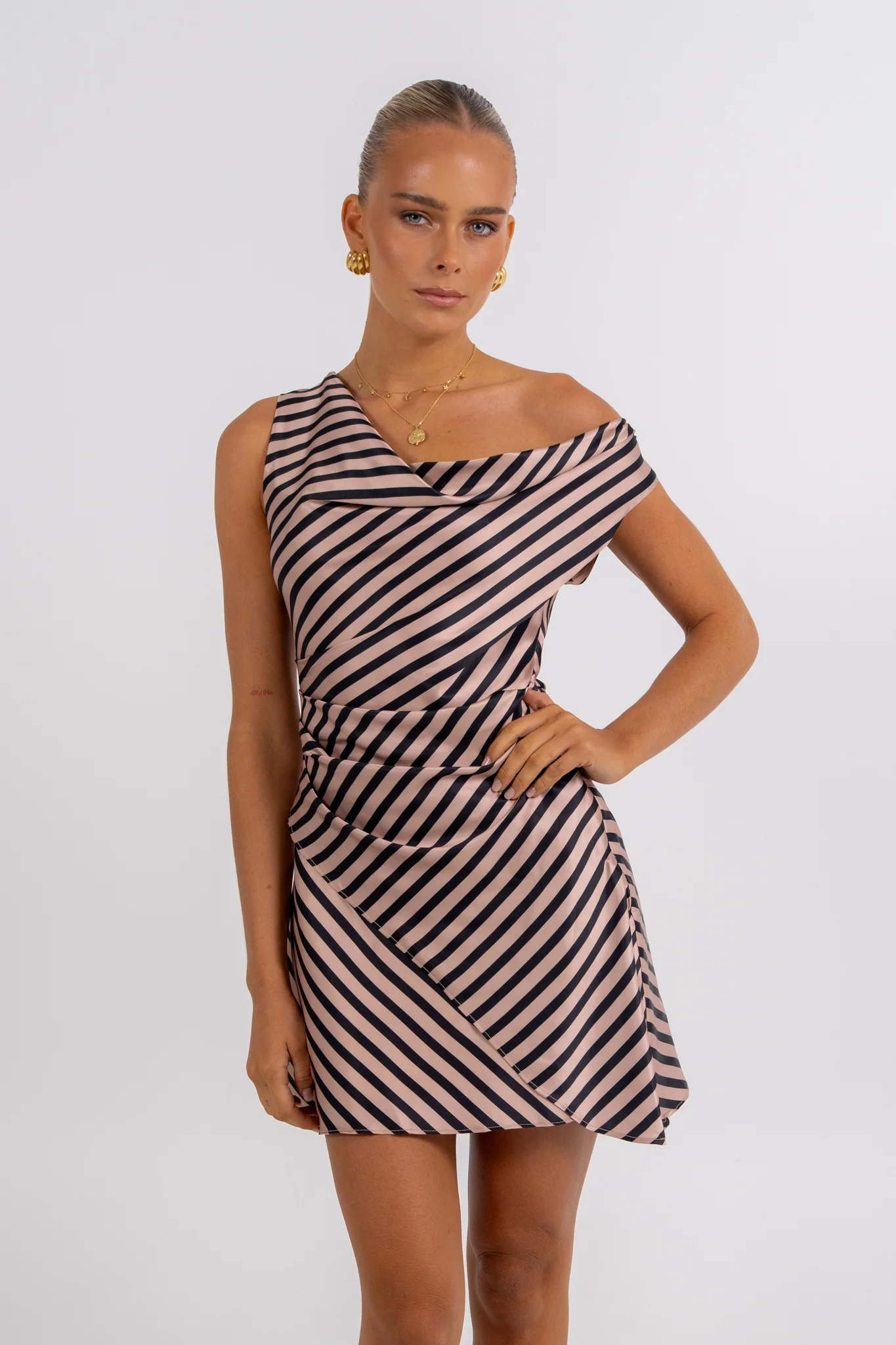 Kirah Mini Dress Black Stripe - Image 6