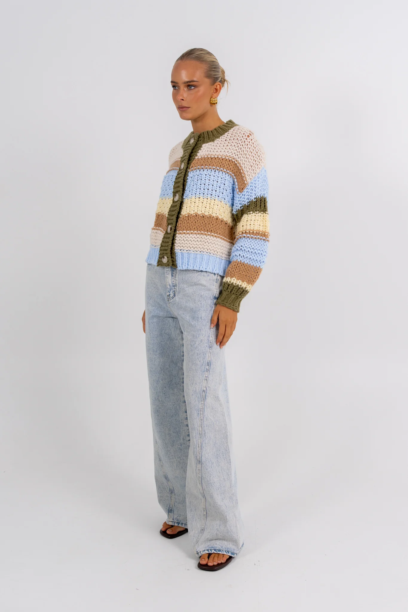 Lenora Cardigan Desert Stripe - Image 3