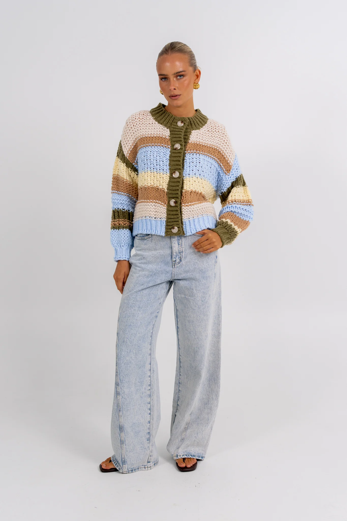 Lenora Cardigan Desert Stripe - Image 6