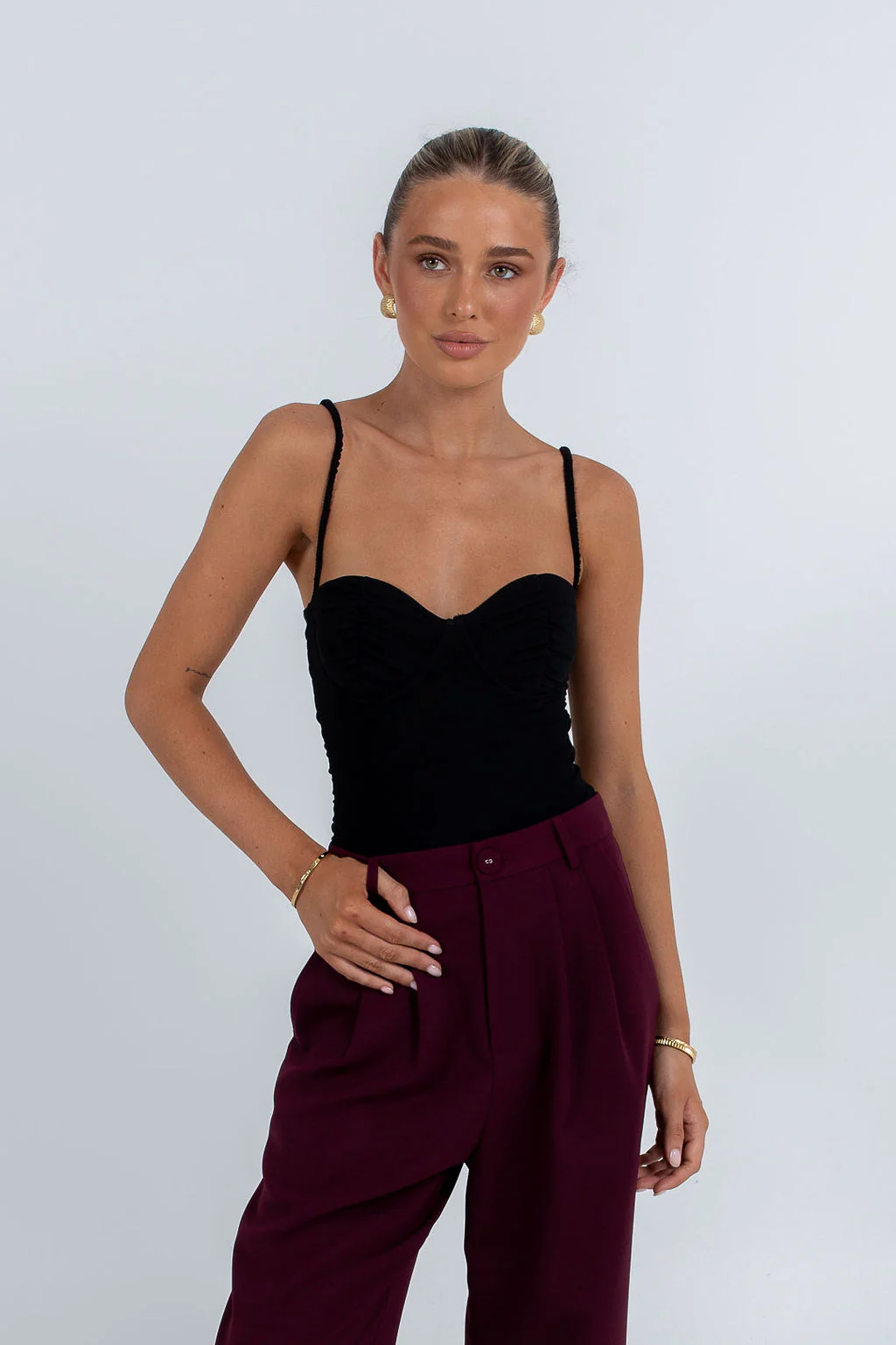 Mayda Tailored Pants Burgundy - Image 12