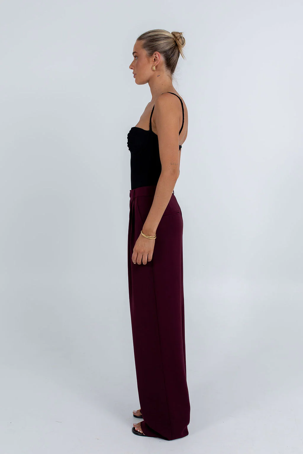 Mayda Tailored Pants Burgundy - Image 9