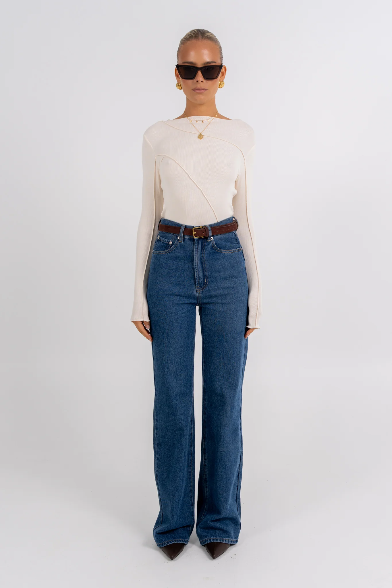 Nicka Long Sleeve Top Ivory