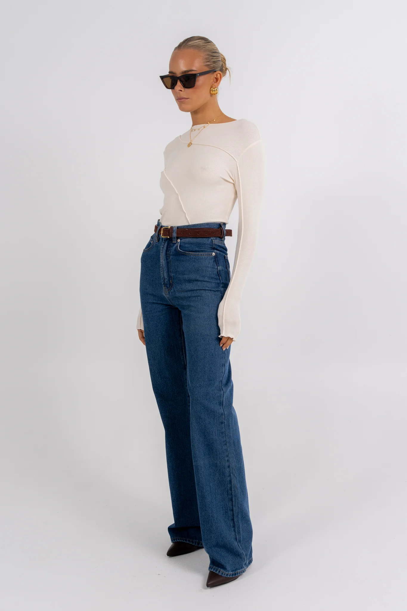 Nicka Long Sleeve Top Ivory - Image 3