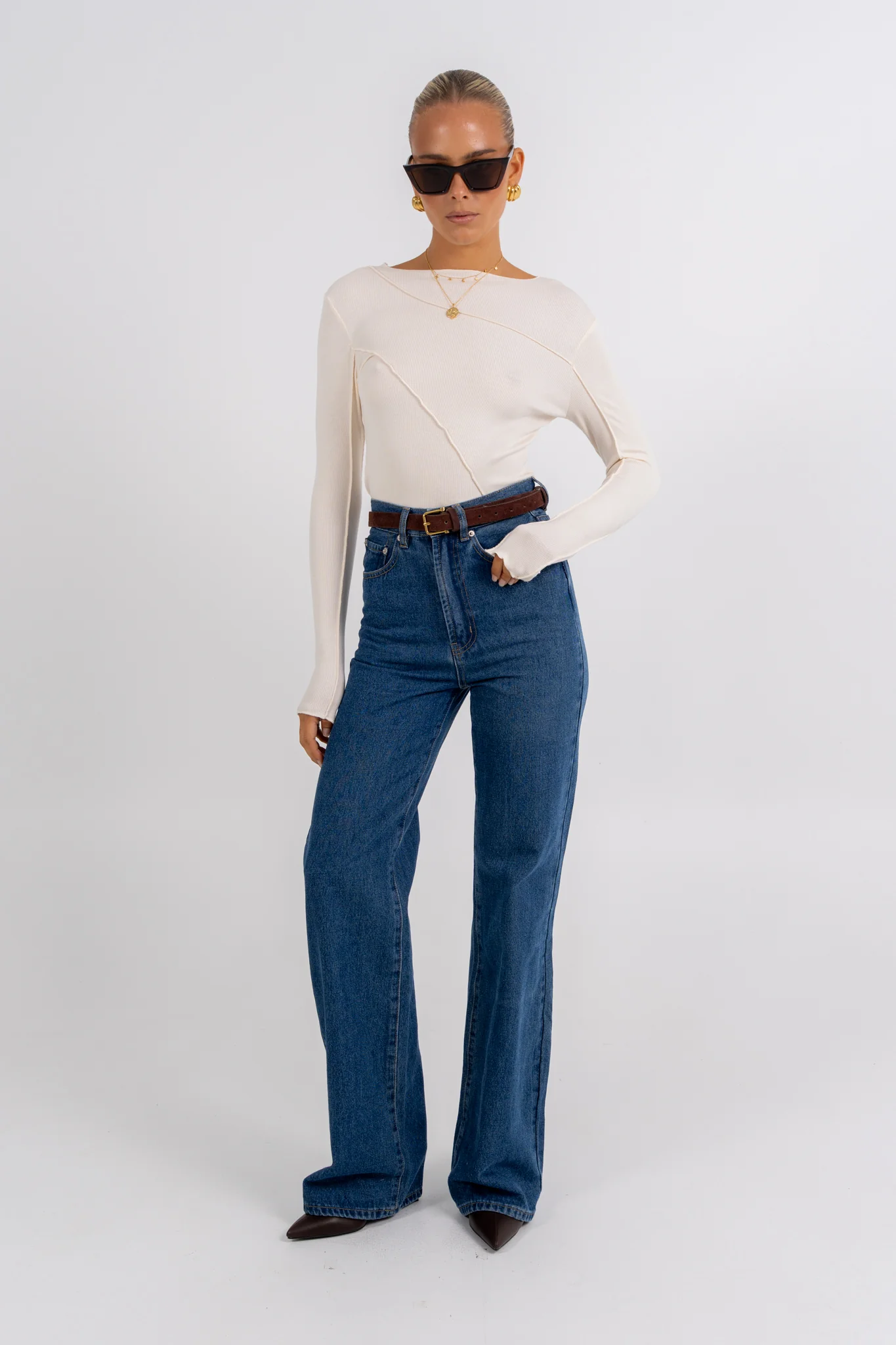 Nicka Long Sleeve Top Ivory - Image 6