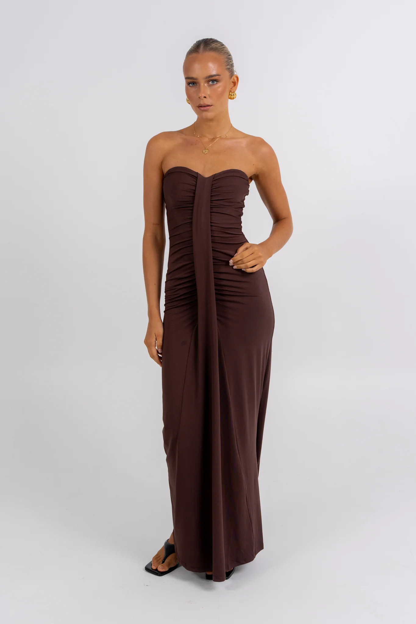 Nicole Maxi Dress Chocolate - Image 5