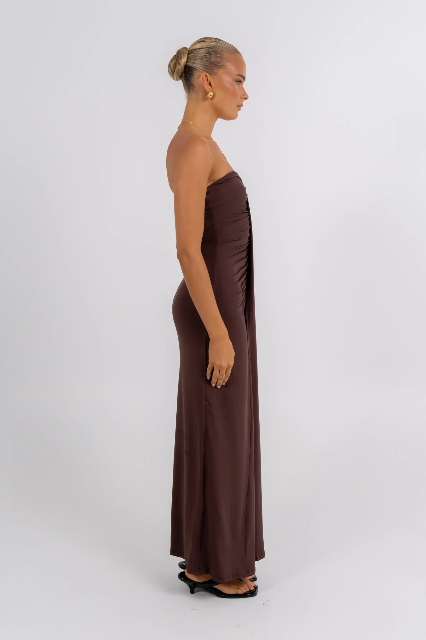 Nicole Maxi Dress Chocolate - Image 8