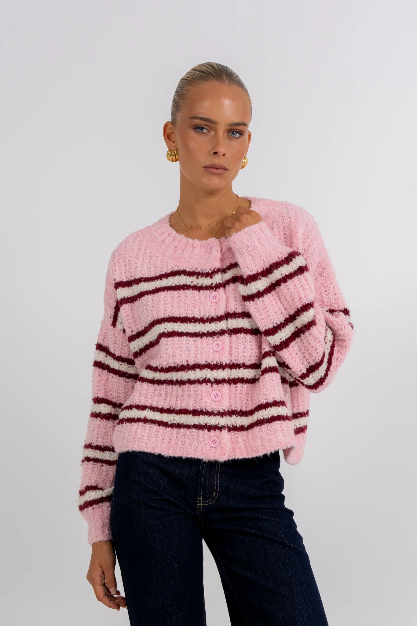Ozelia Cardigan Pink - Image 3