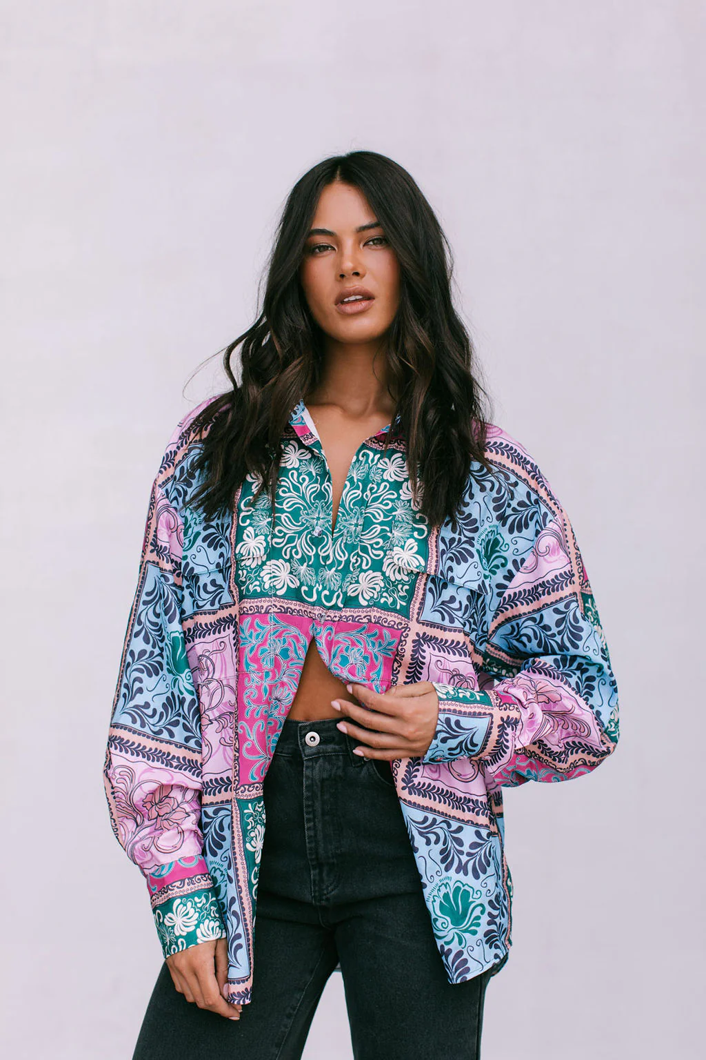 Sylvia Shirt Paisley Tile Print - Image 4