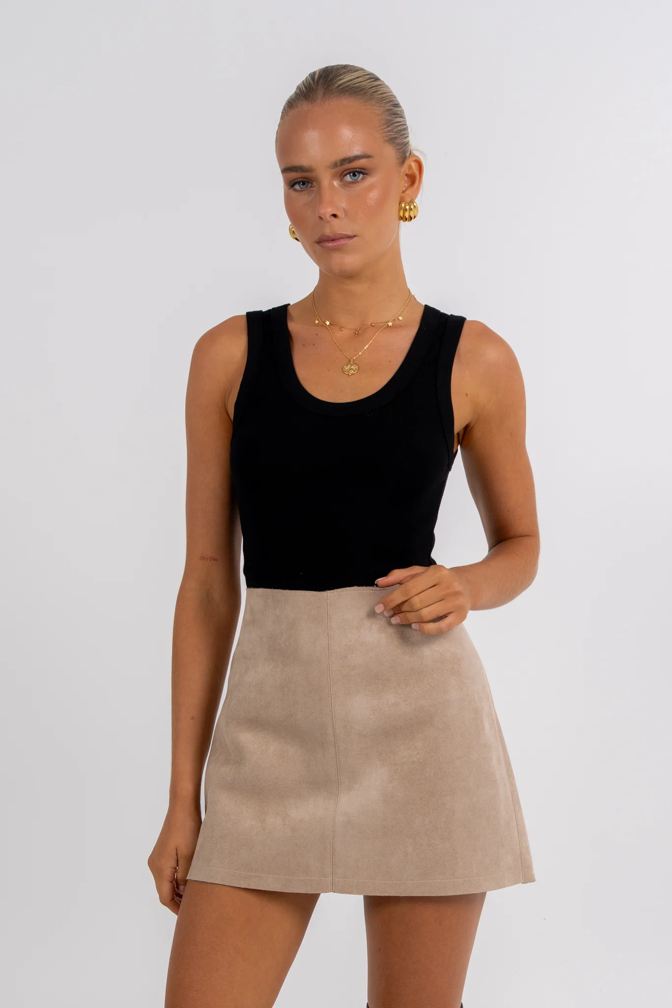 Reya Mini Skirt Stone - Image 6