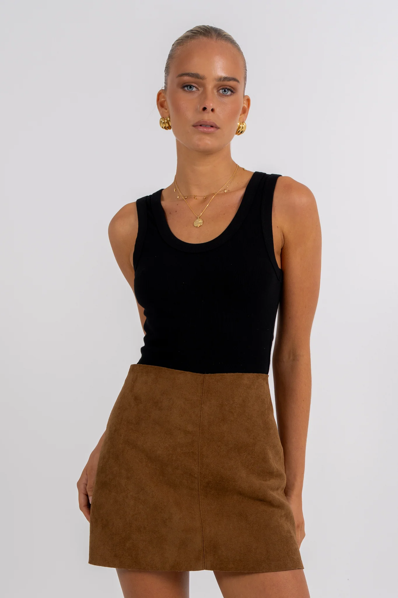 Reya Mini Skirt Tan Brown - Image 3