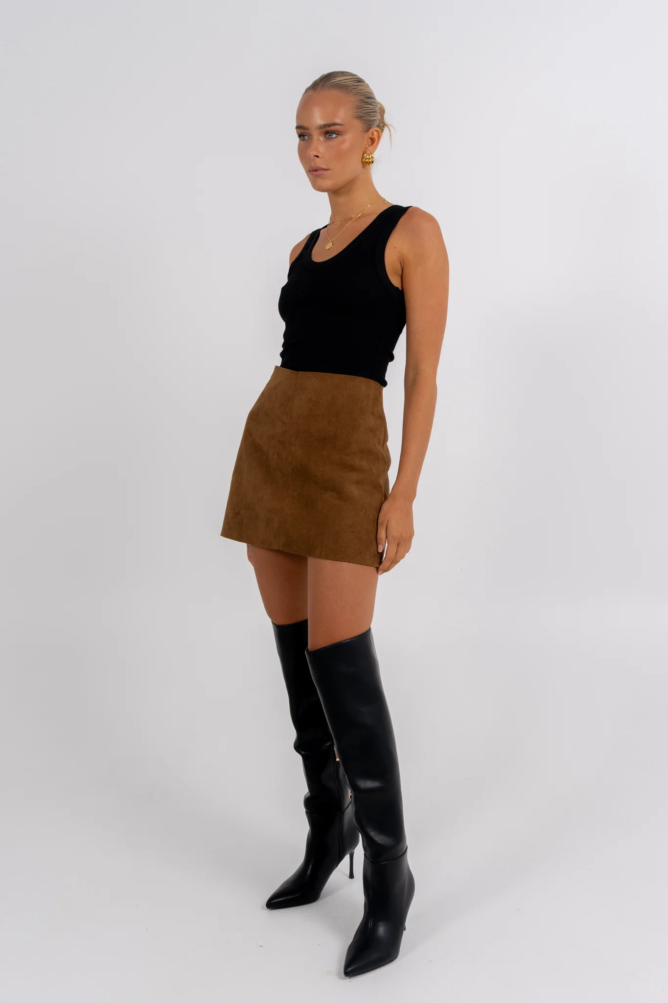Reya Mini Skirt Tan Brown - Image 5
