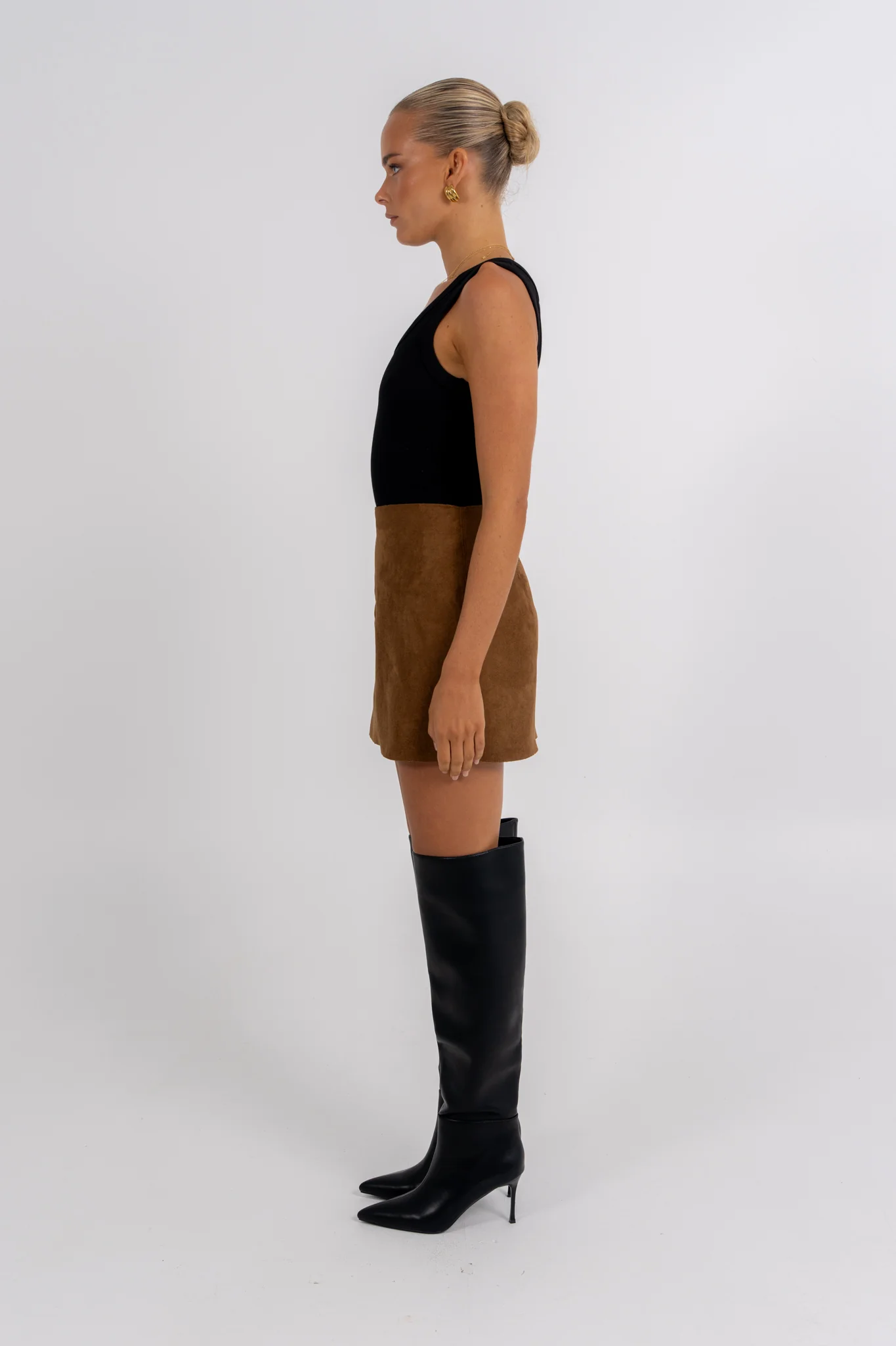 Reya Mini Skirt Tan Brown - Image 9