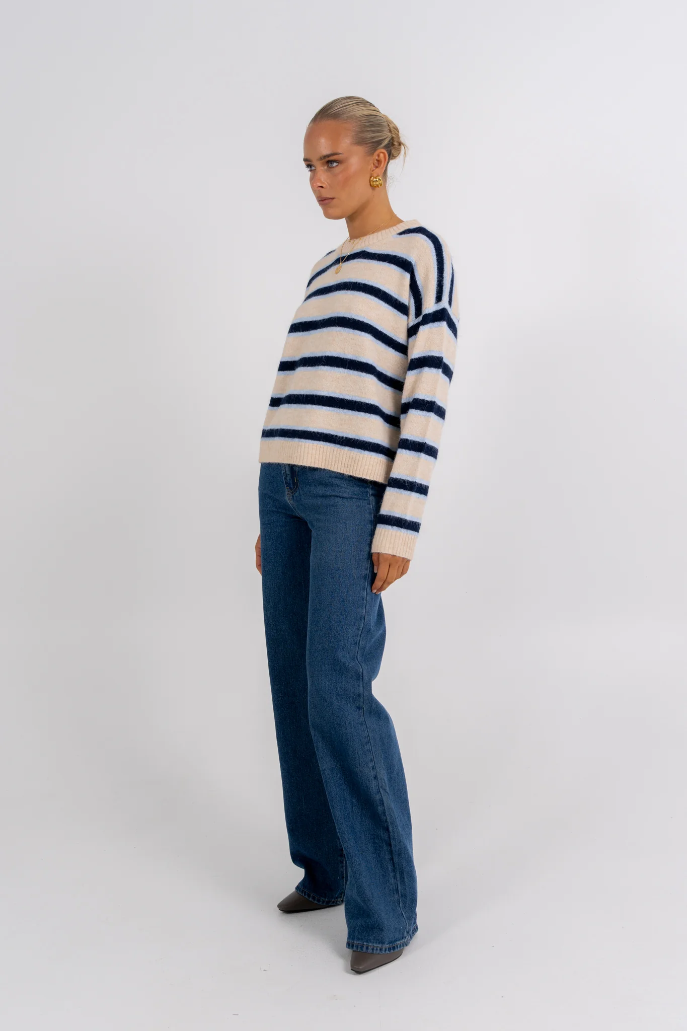 Ulyzer Knit Jumper Blue Stripe - Image 4