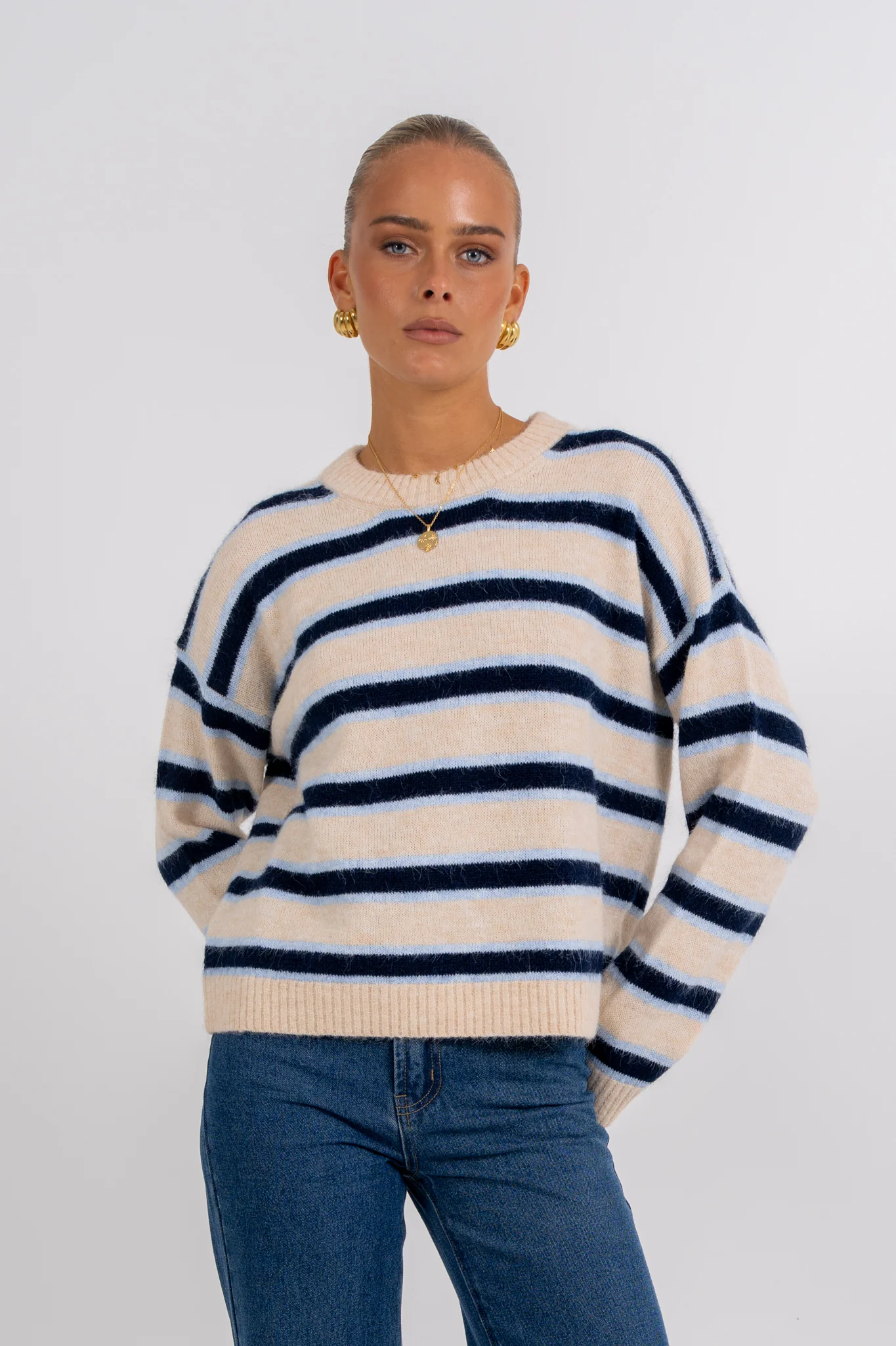 Ulyzer Knit Jumper Blue Stripe - Image 8