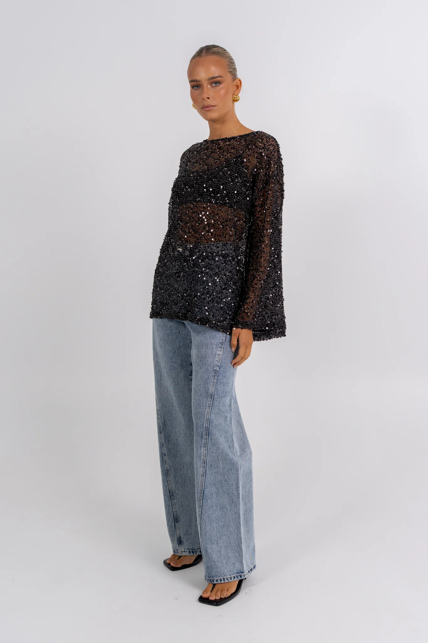 Uzma Sequin Top Black - Image 3