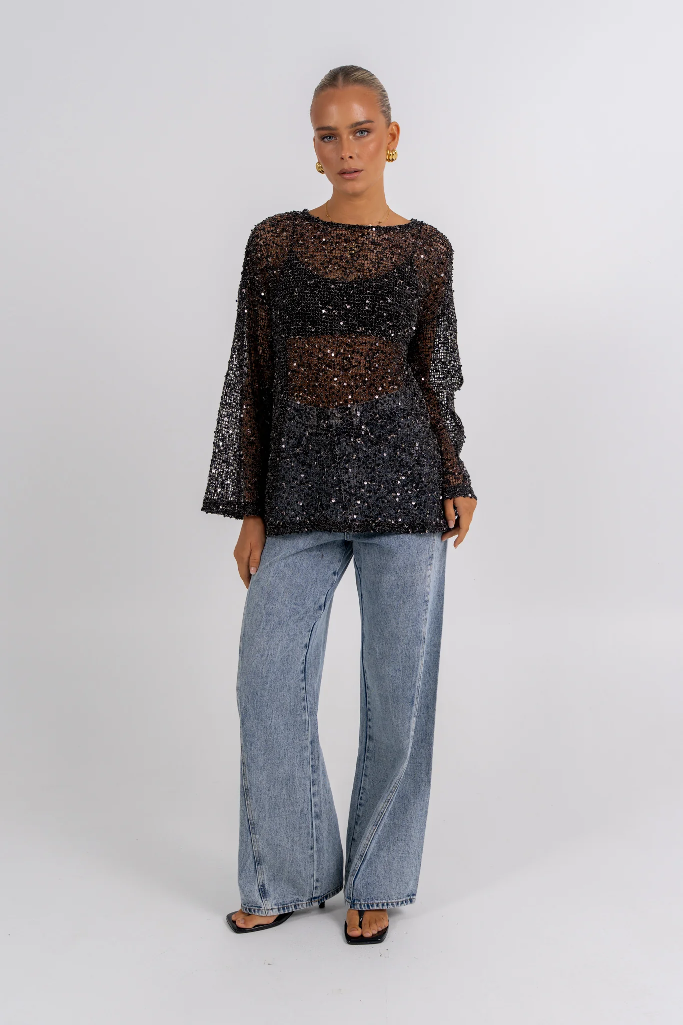 Uzma Sequin Top Black - Image 6