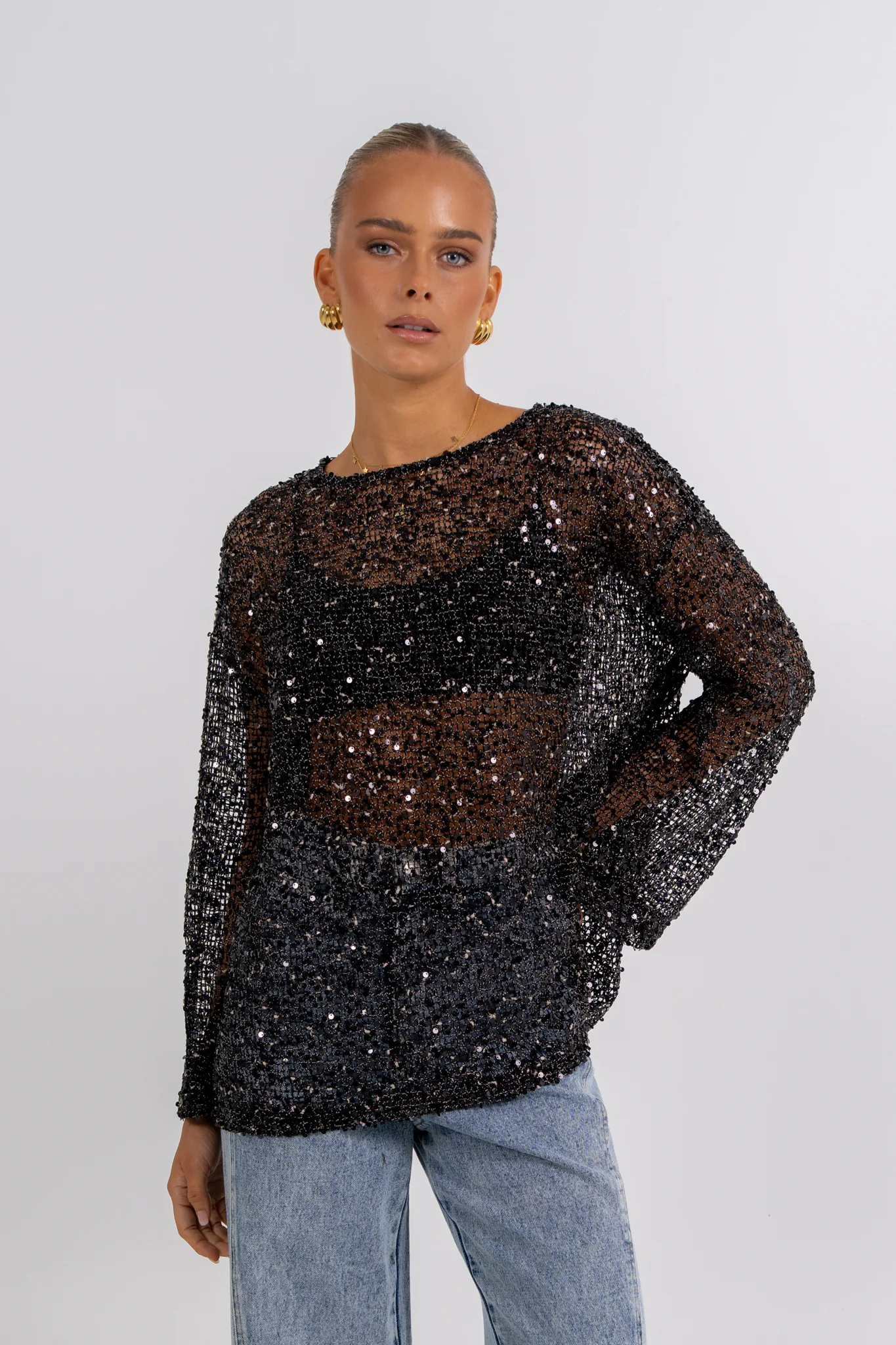 Uzma Sequin Top Black - Image 7