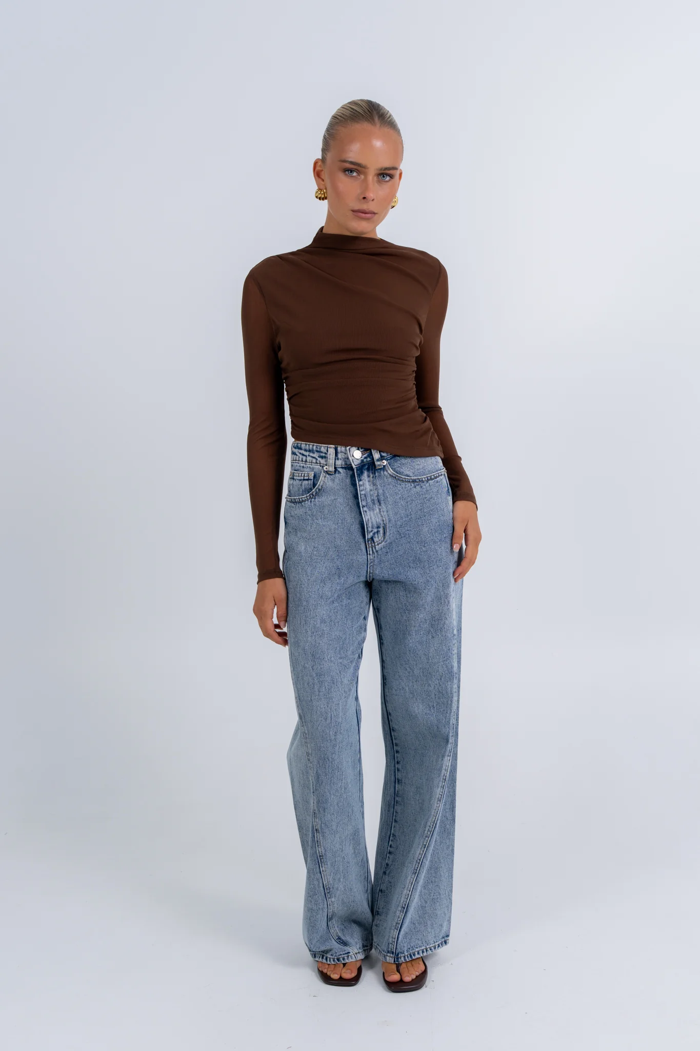 Dakitah Long Sleeve Top Brown - Image 3