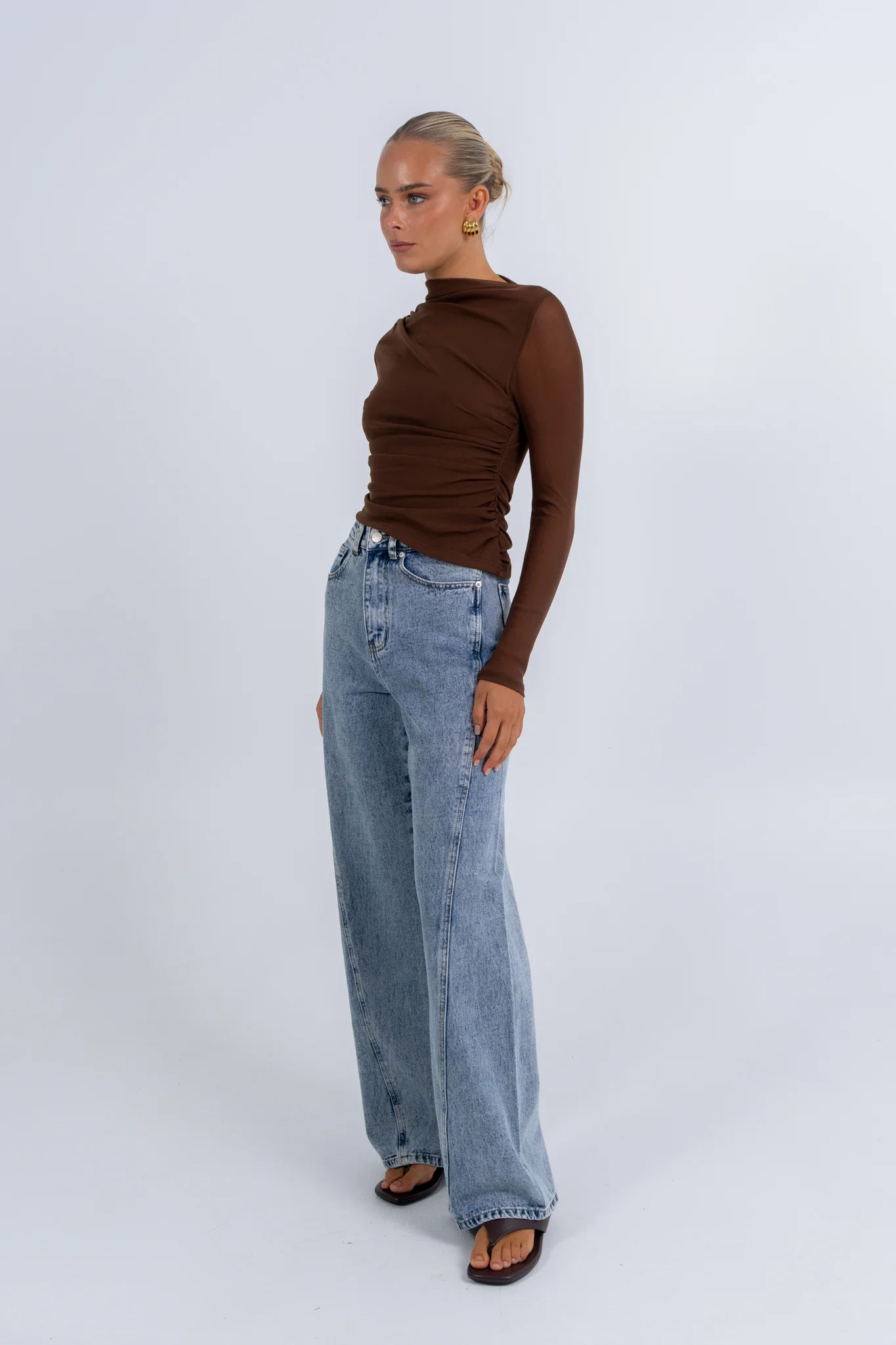 Dakitah Long Sleeve Top Brown - Image 4