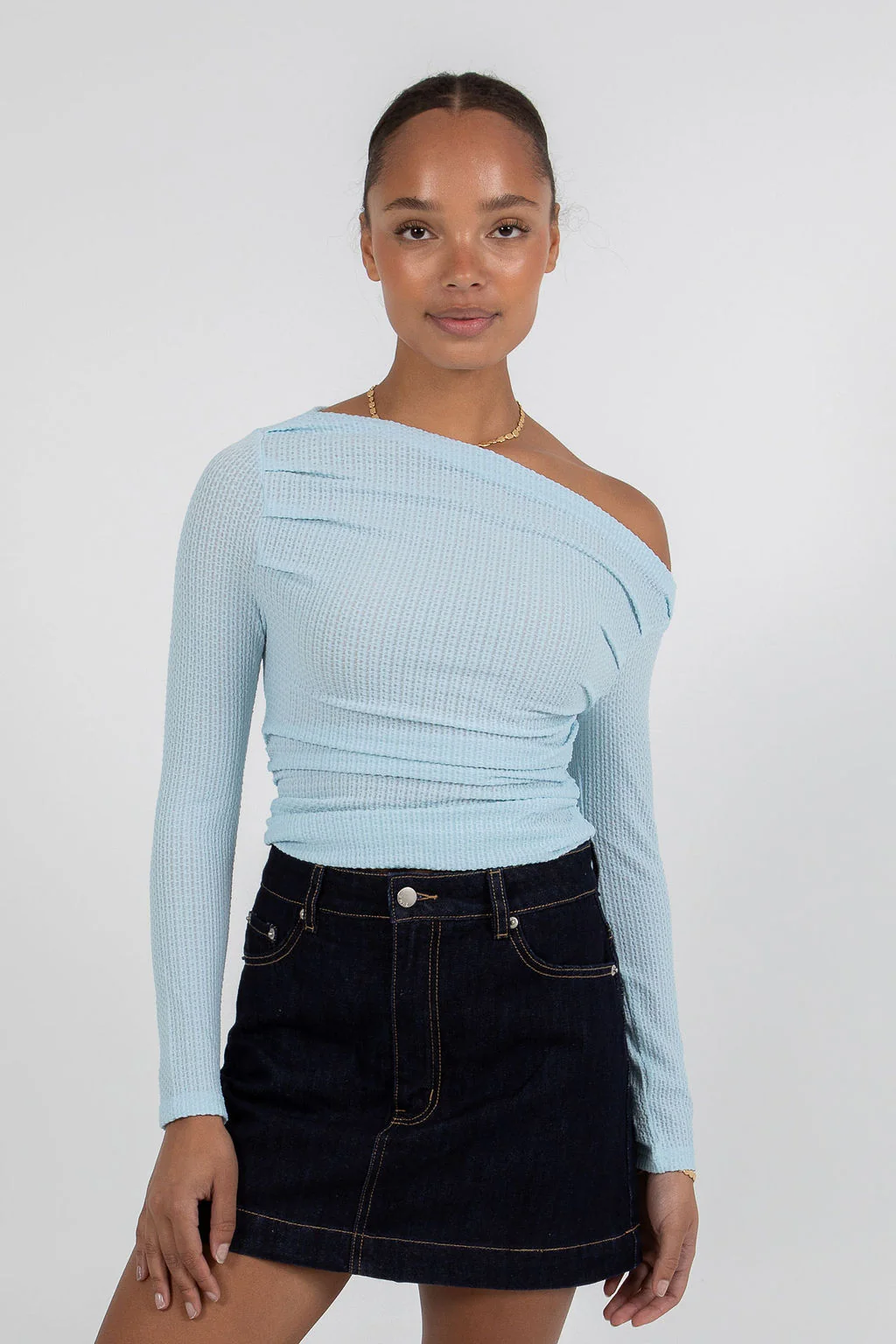 Daliah Long Sleeve Top Baby Blue - Image 3