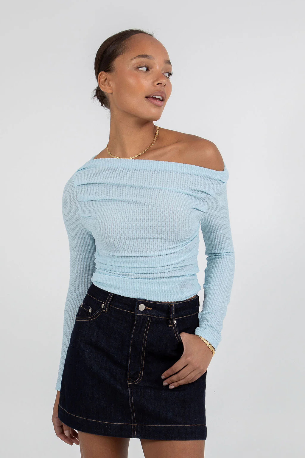Daliah Long Sleeve Top Baby Blue - Image 6