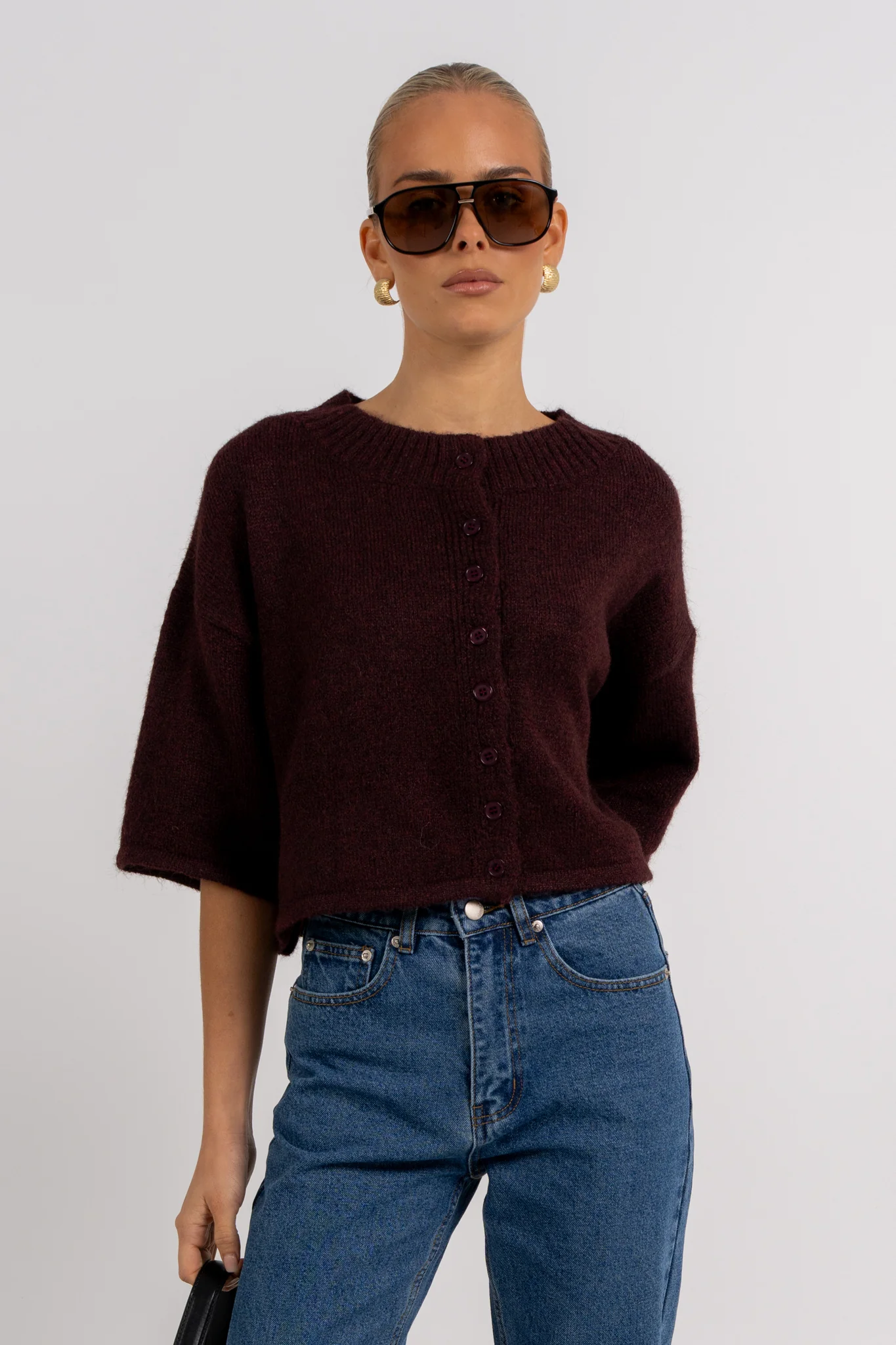 Dallas Cardigan Burgundy - Image 6