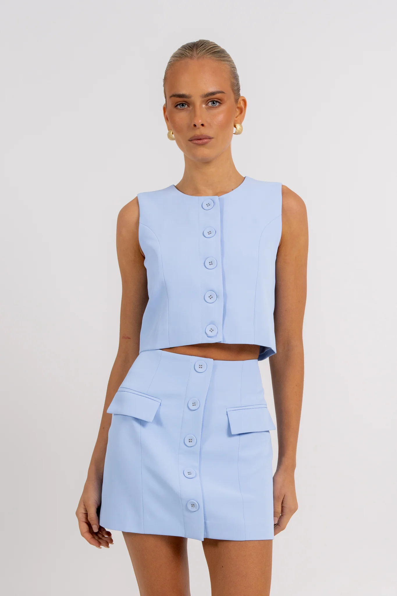 Haider Mini Skirt Cornflower Blue - Image 4