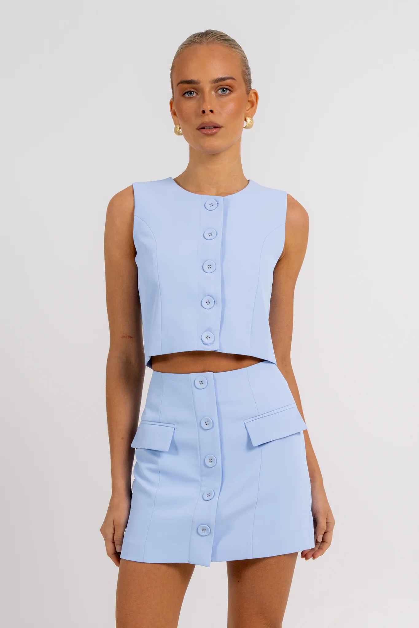 Haider Mini Skirt Cornflower Blue - Image 6