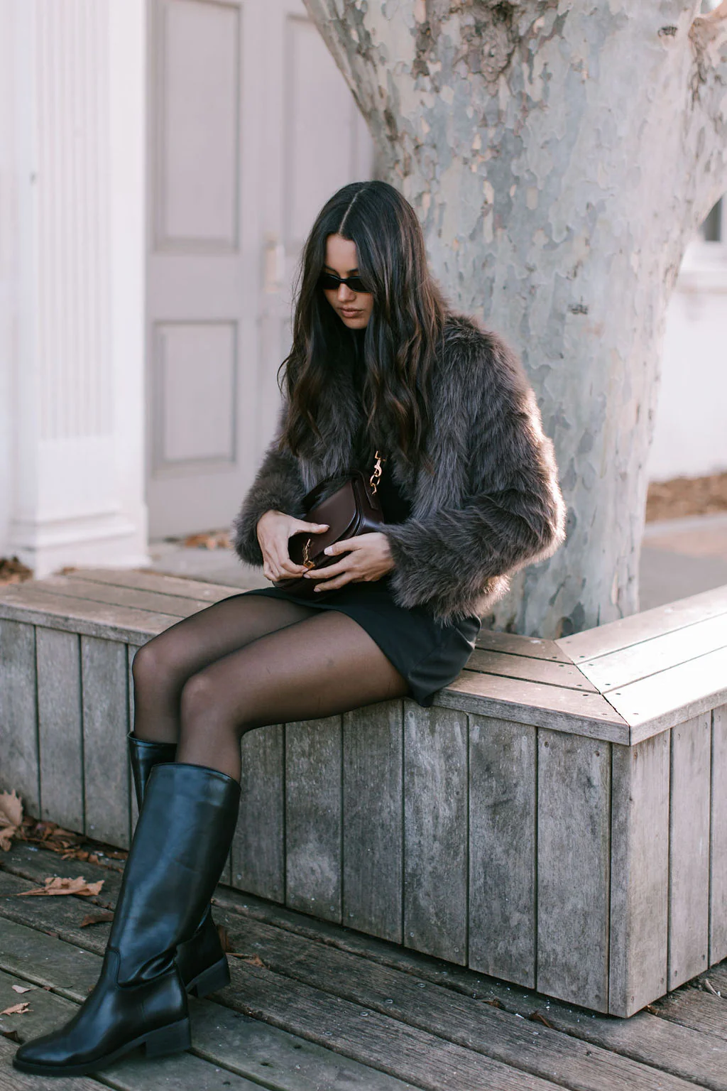 Delilah Faux Fur Jacket Chocolate - Image 13